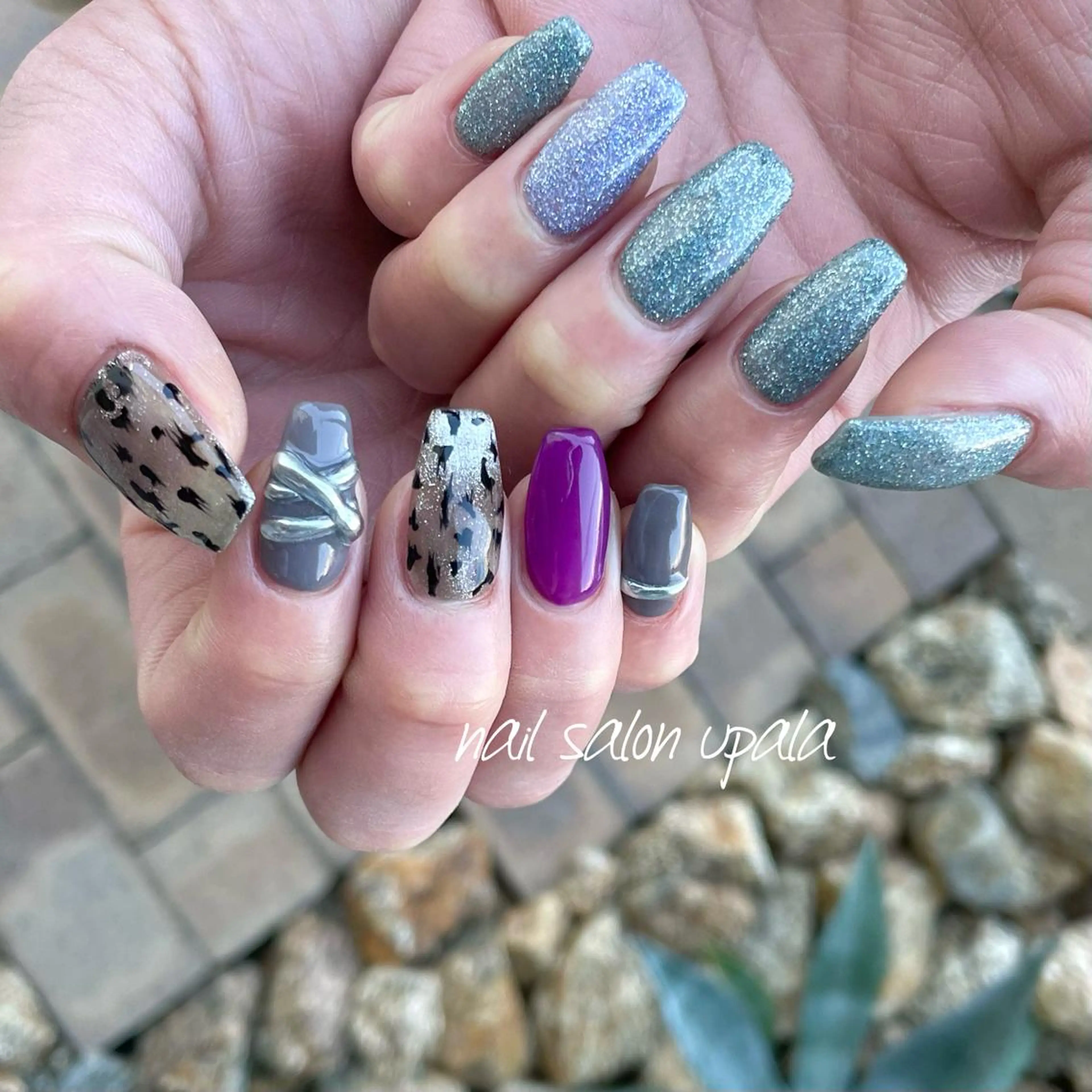 ネイル フラッシュネイル キラキラネイル ラメ(グリッター) マグネットネイル ニュアンスネイル ハンドネイル upala Mayukoのネイルデザイン