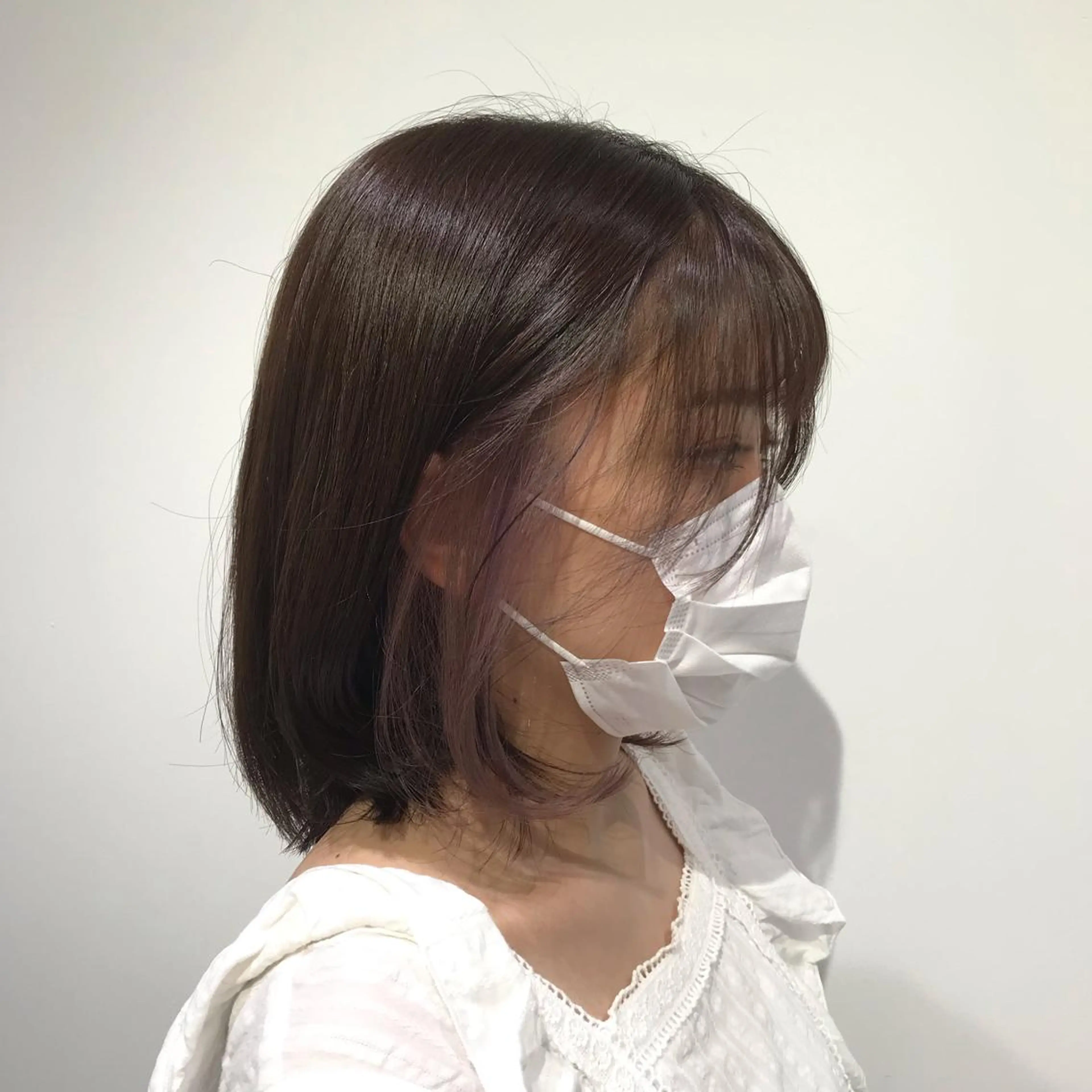 ミディアム カラー ベージュカラー ブリーチ ピンクカラー ピンクベージュ 顔周りカット ヘアカラー トリートメント 【暖色カラー特化】 中山由梨のヘアスタイル