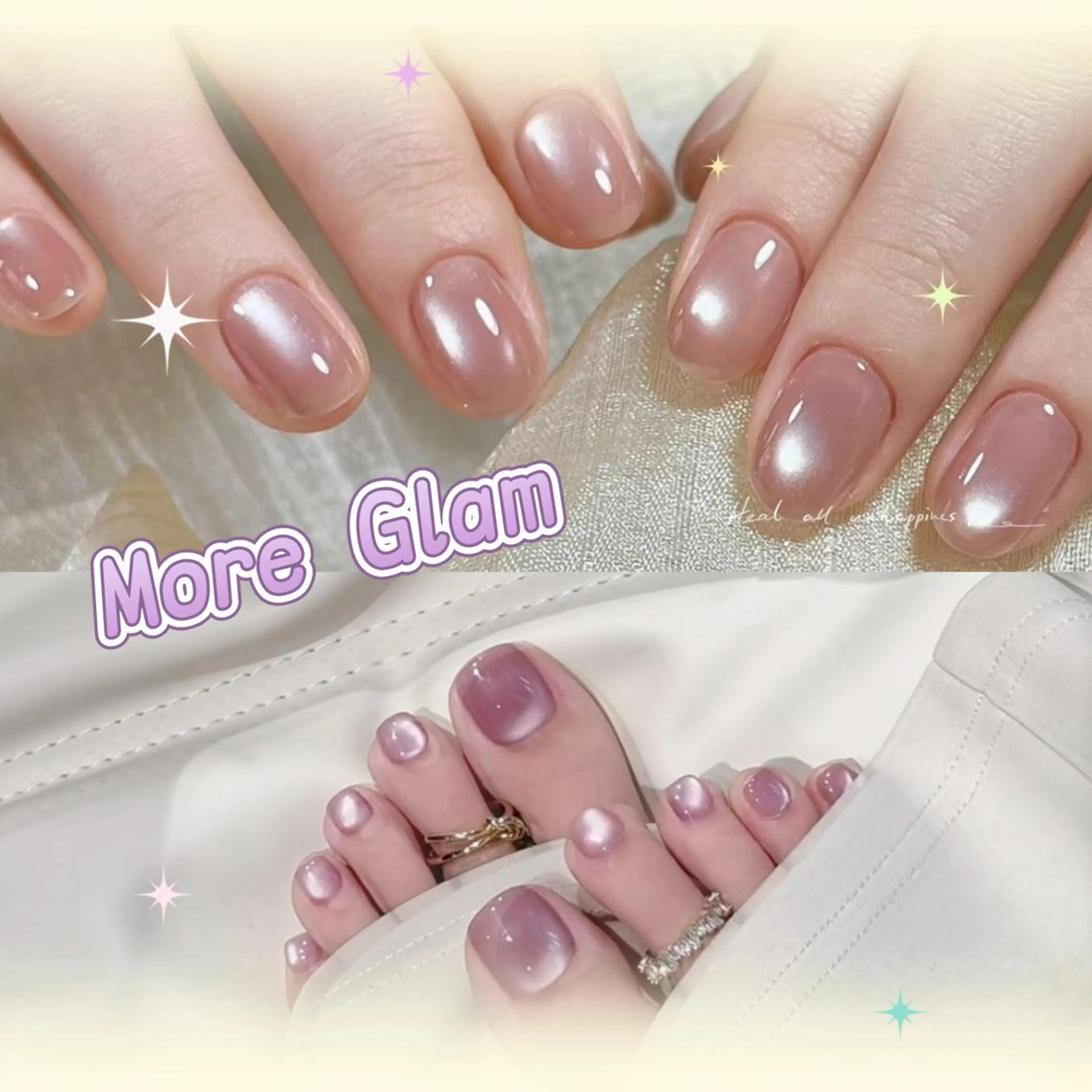 ネイル フットネイル フレンチネイル ジェルネイル ガラスフレンチ 韓国ネイル MoreGlam Nailsのネイルデザイン