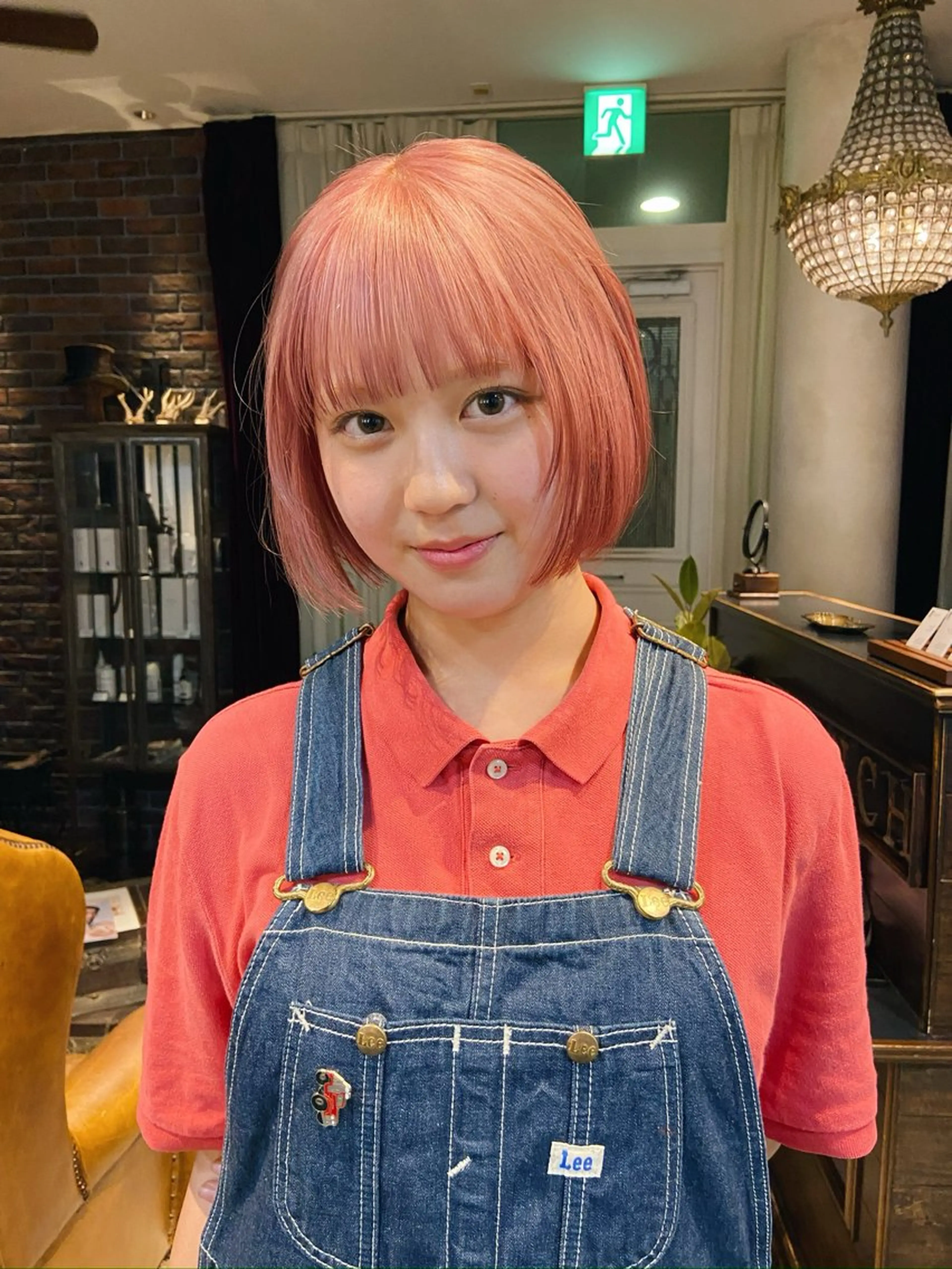 カラー ピンクカラー rikuto カット/パーマのヘアスタイル