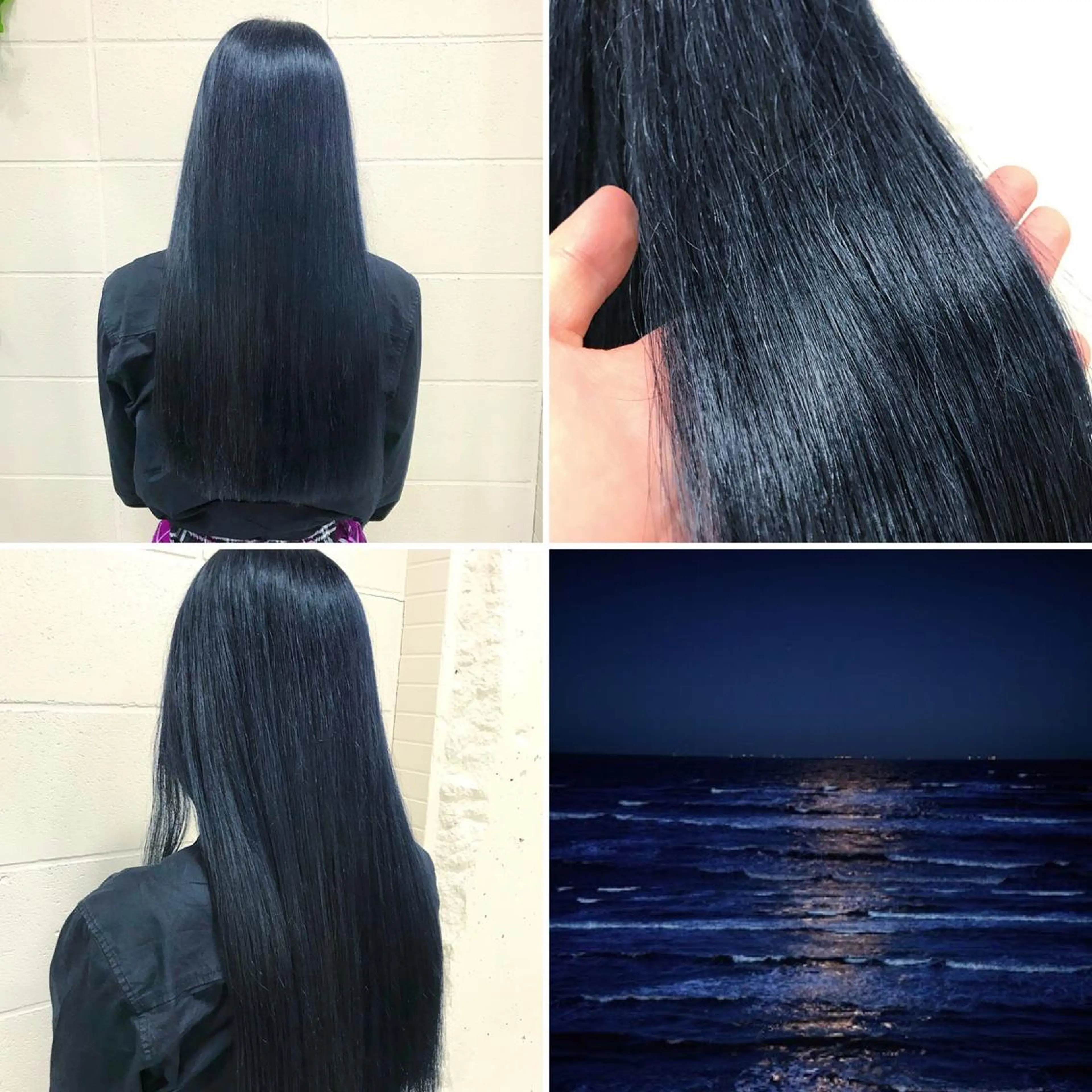 ロング カラー アッシュ ネイビーカラー ヘアカラー トリートメント 🌈推し色派手髪 ハイトーンShinのヘアスタイル