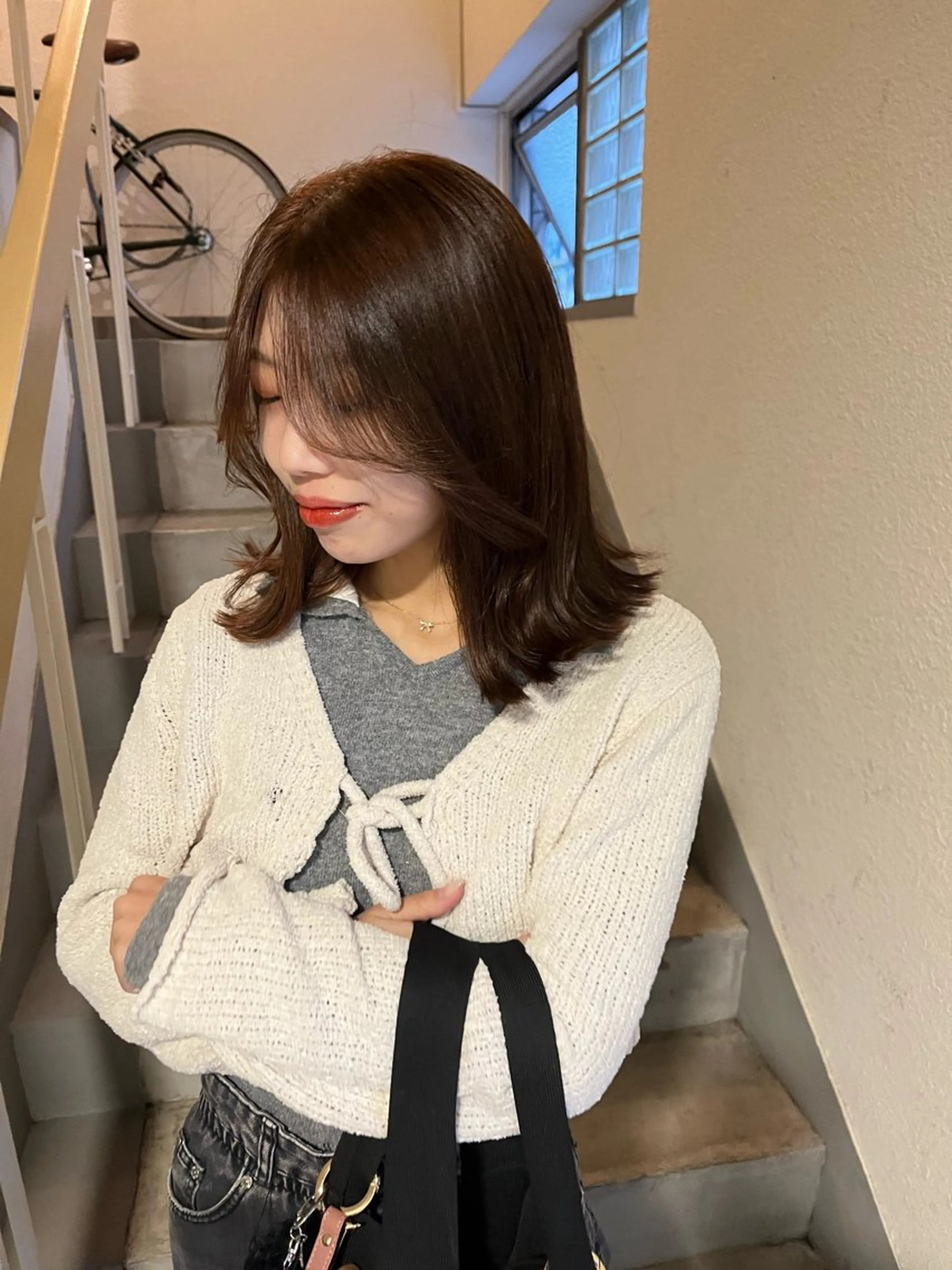 ミディアム カラー SIKI yuuna レイヤーカット🪽のヘアスタイル