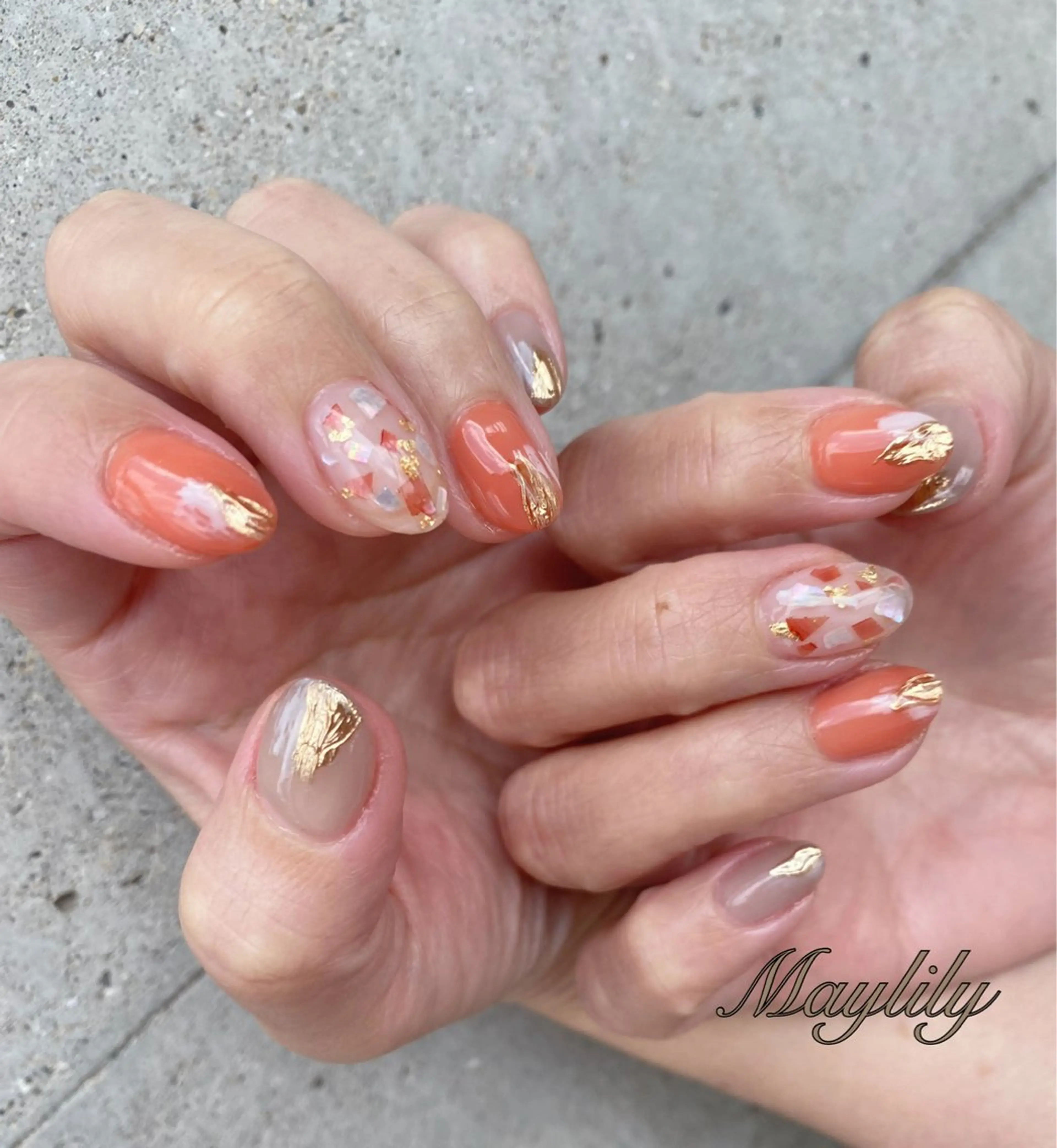 ネイル 持ち込み ハンドネイル Nail care salon Maylily所属・Nail salon Maylilyのネイルデザイン