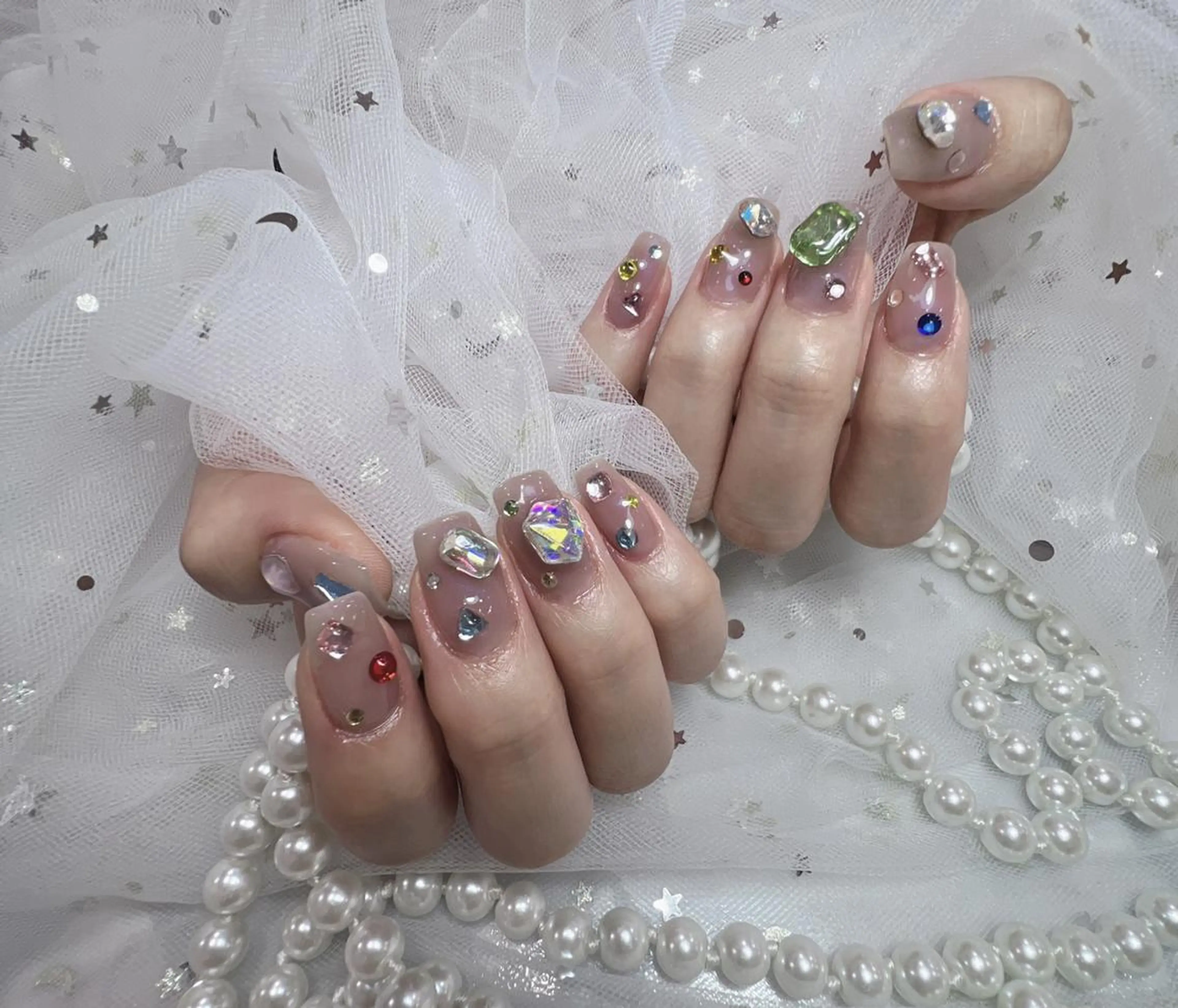 【HANDオフ無し】パーツつけ放題+ワンカラーorラメグラデーションの写真