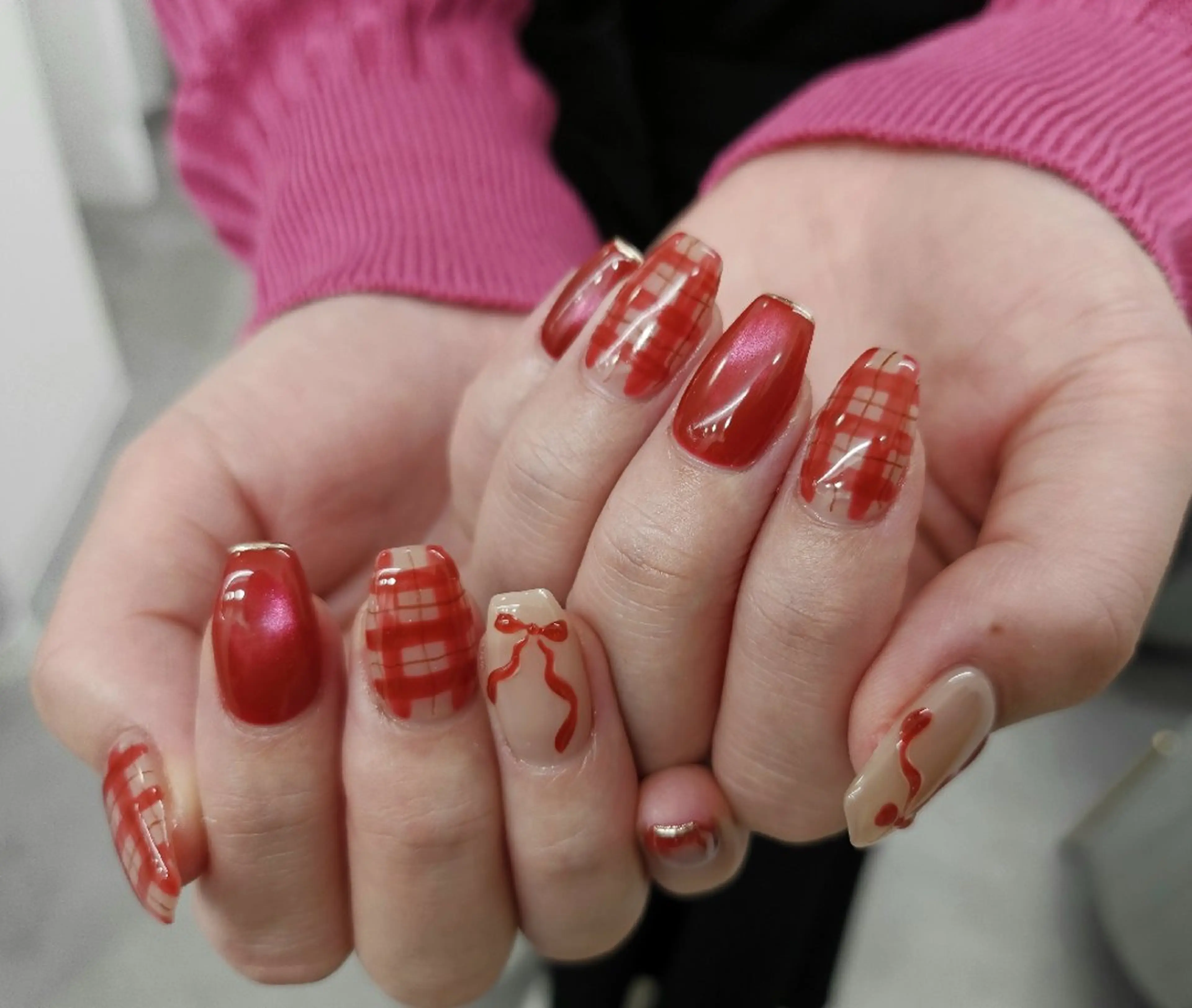 ネイル ジェルネイル 持ち込み パラジェル リボン ハンドネイル puku nail 🌼kazu🌼のネイルデザイン