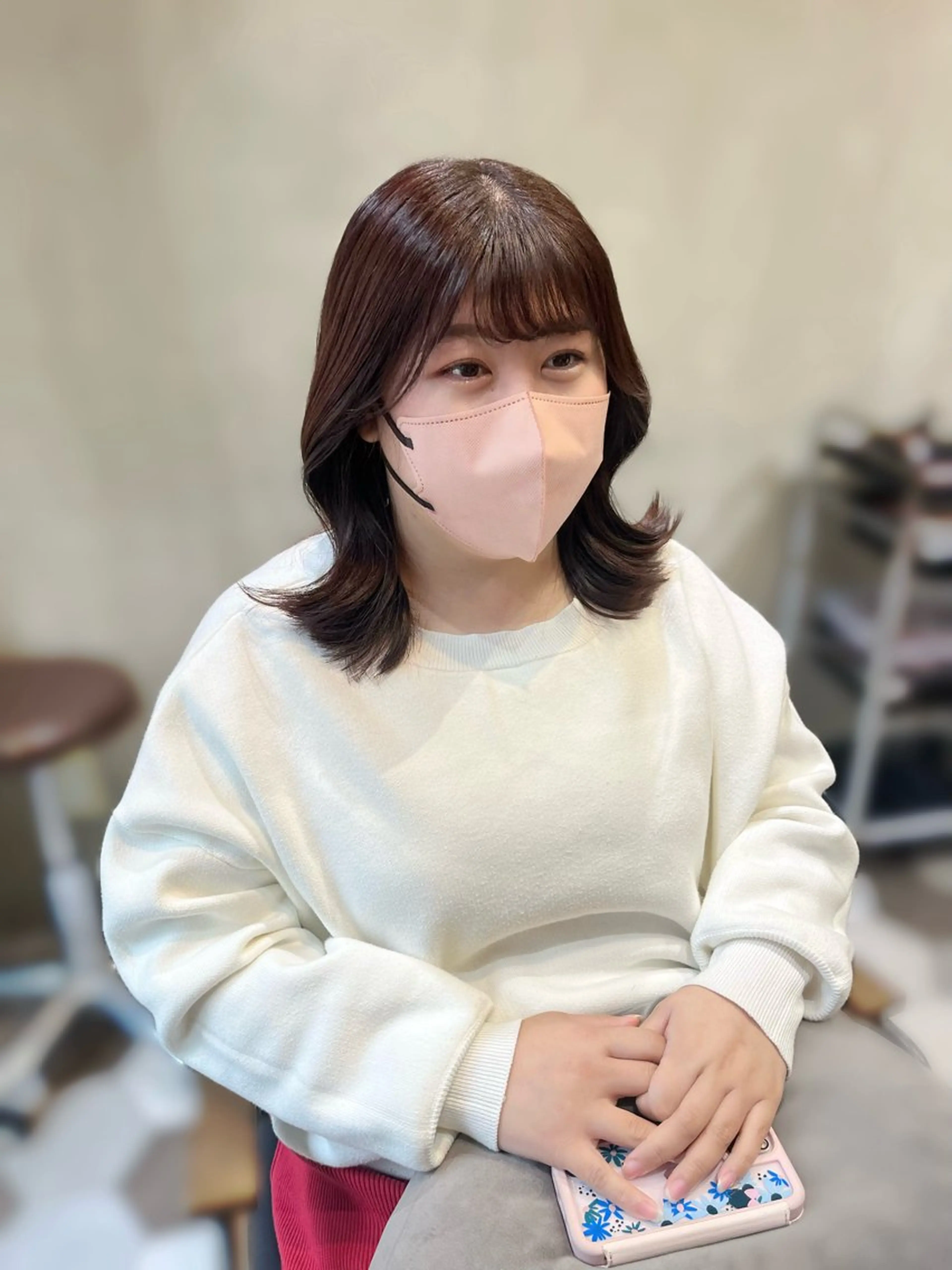 カラー ヘアアレンジ 似合わせ顔まわり カット💛森尾真由美のヘアスタイル