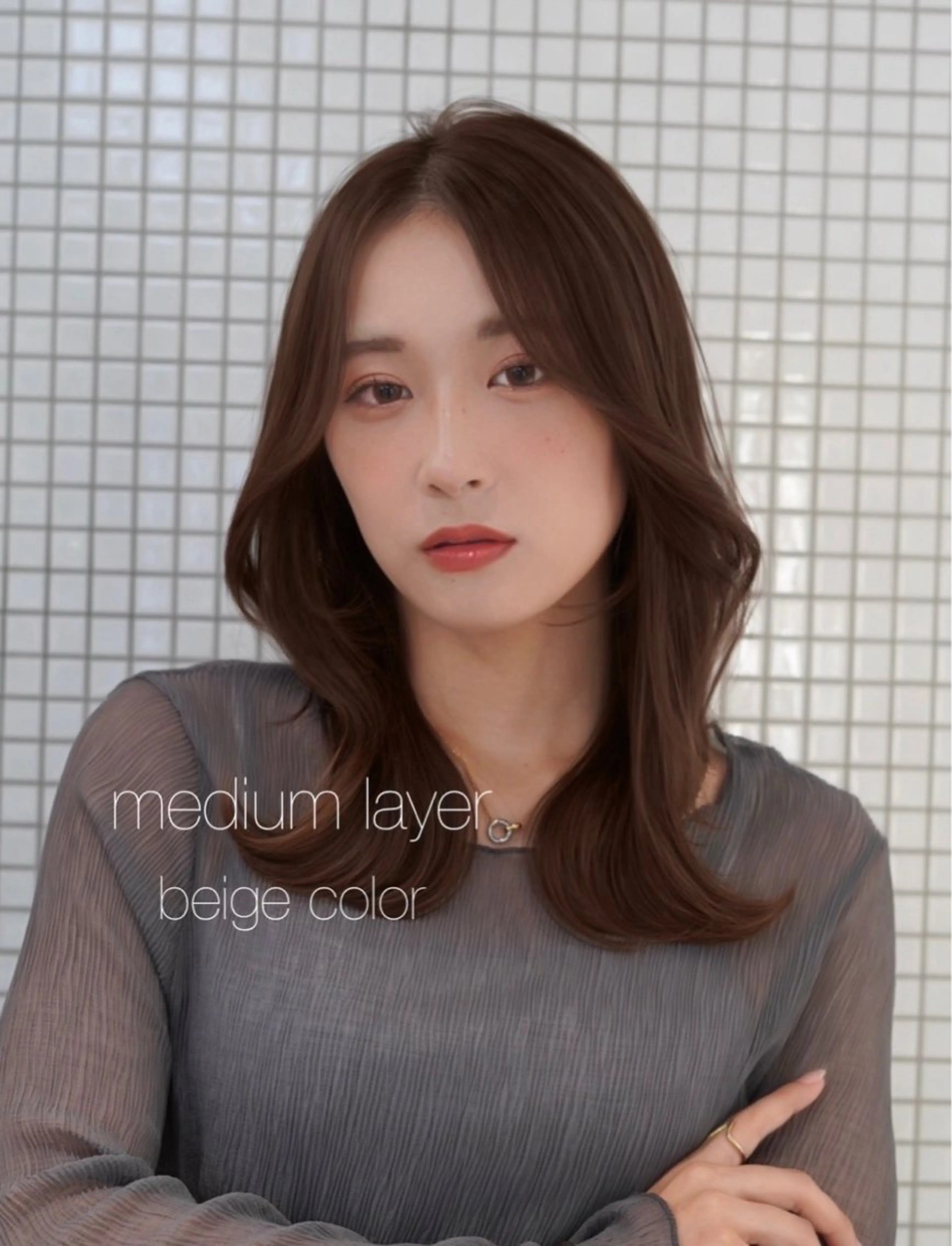 ミディアム カラー ヘアカラー 丸山 心 / 艶カラーのヘアスタイル