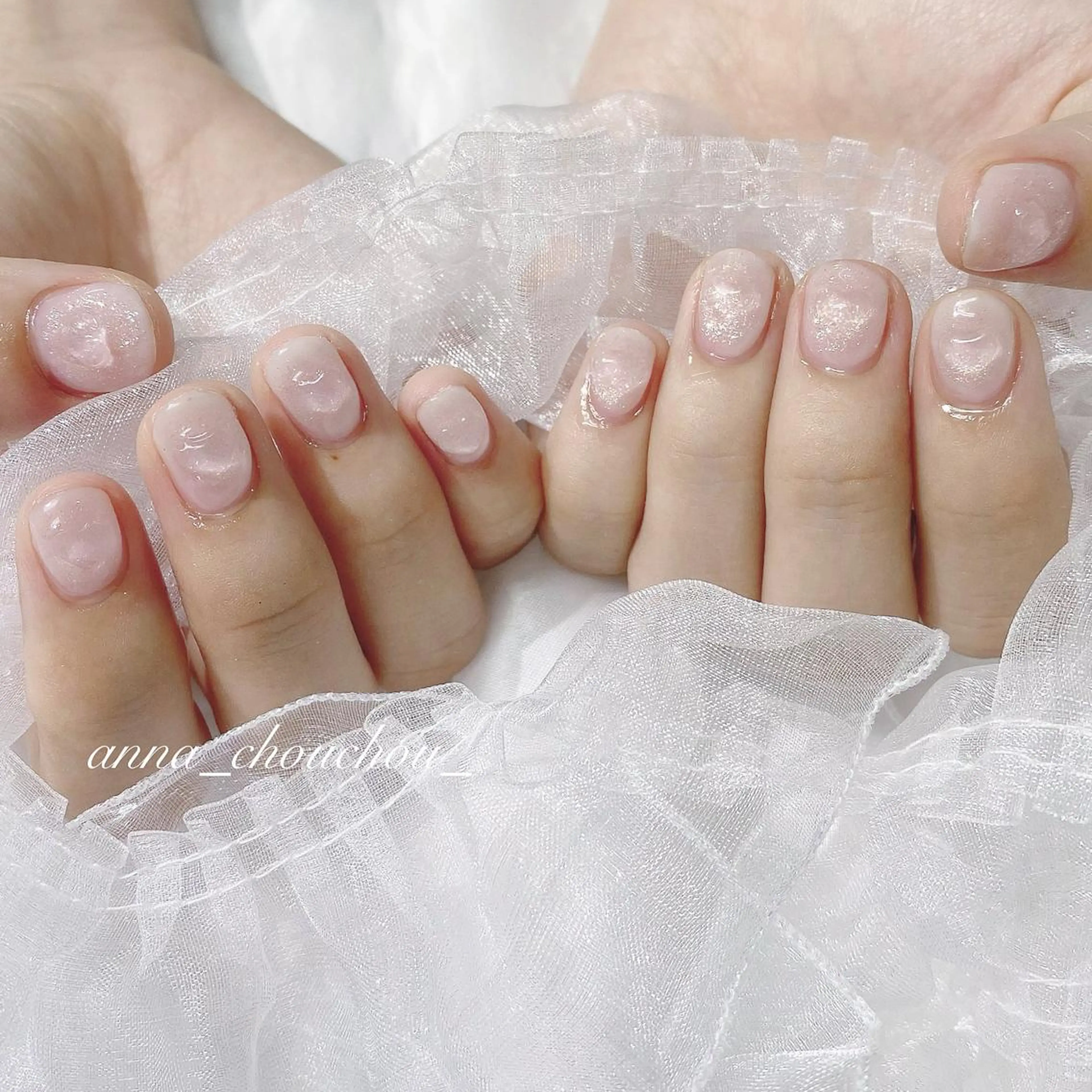 ネイル クリアネイル ハート Anna Sano⭐️のネイルデザイン