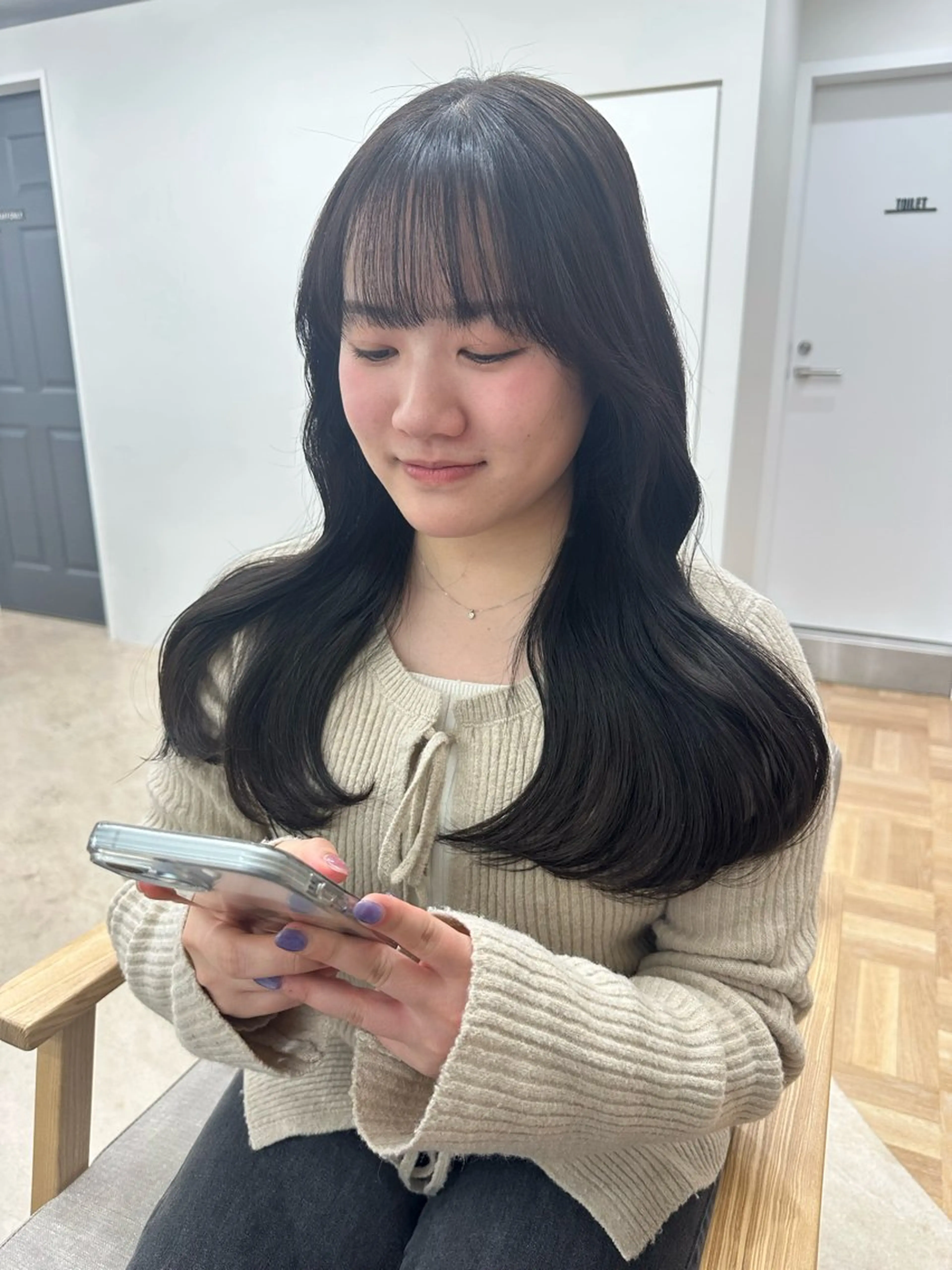 韓国風前髪カット＋ワンカラー＋ナノバブル🫧の写真