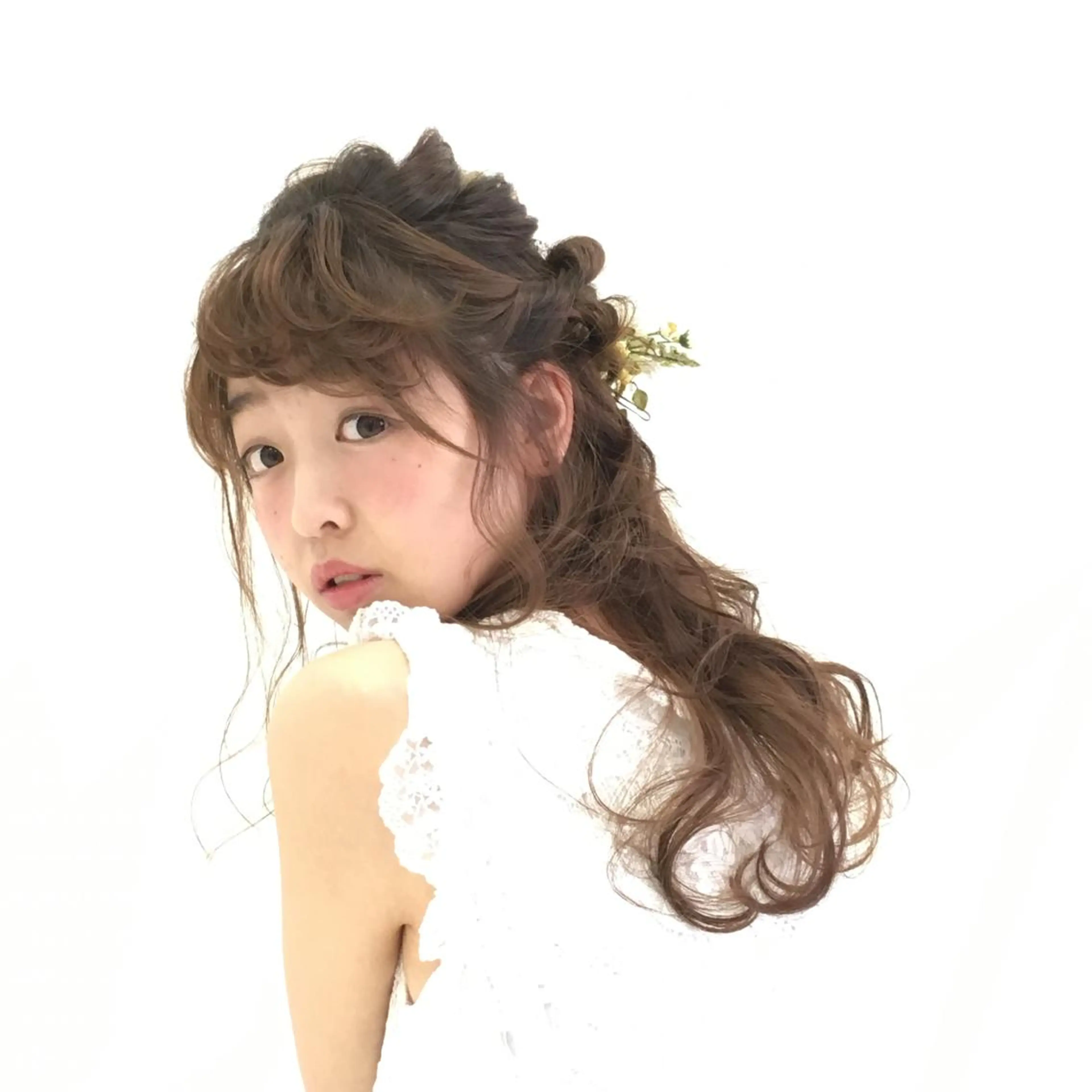 セミロング ロング カラー パーマ Lall You 大阪所属・🥛洒落髪小顔cut なら龍崎🥛のヘアスタイル