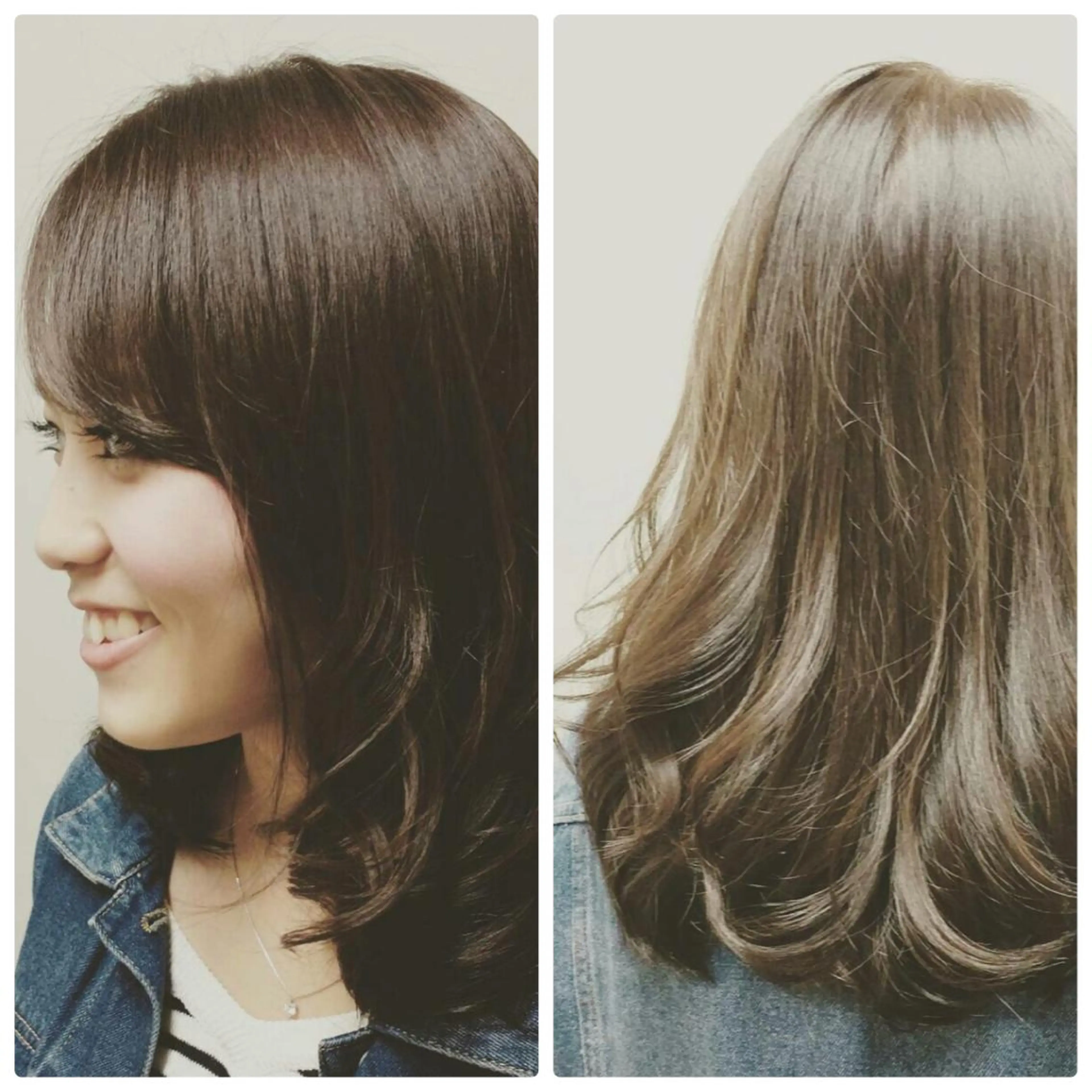 セミロング カラー フォギーグレージュ グレージュ 坂元 智信のヘアスタイル