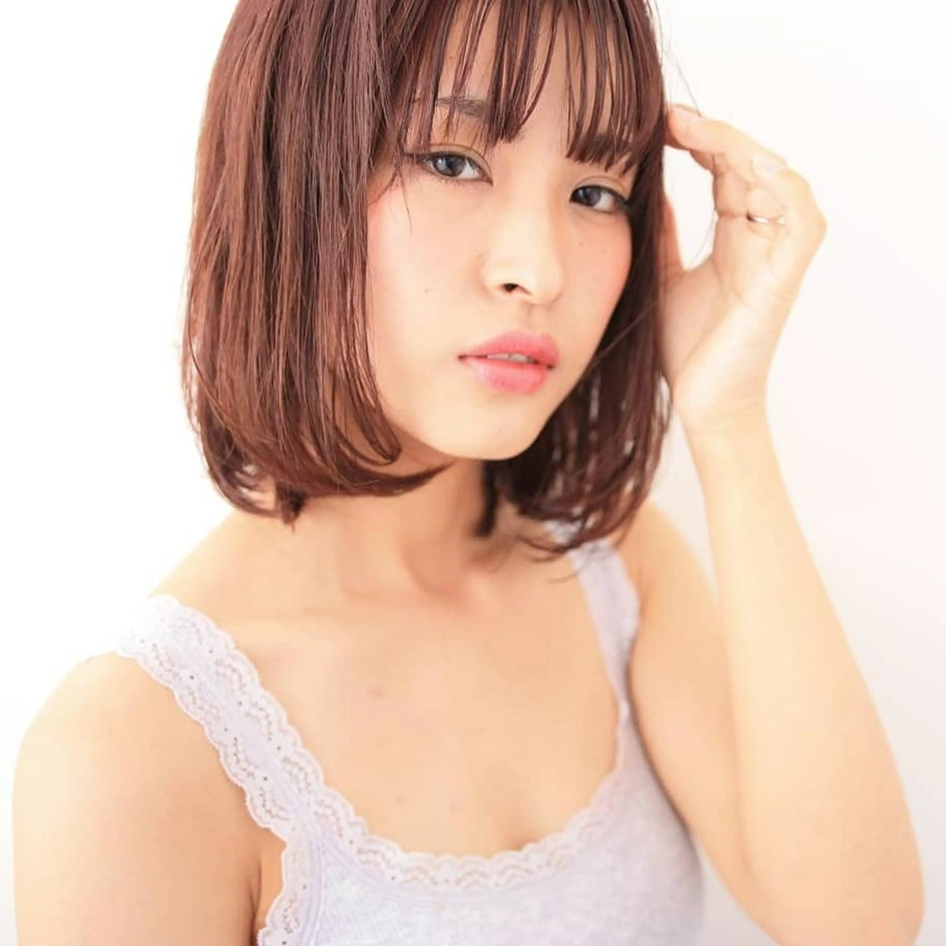 ミディアム カラー ピンクカラー 新生活応援★半額/ 25歳以下　“内間”のヘアスタイル