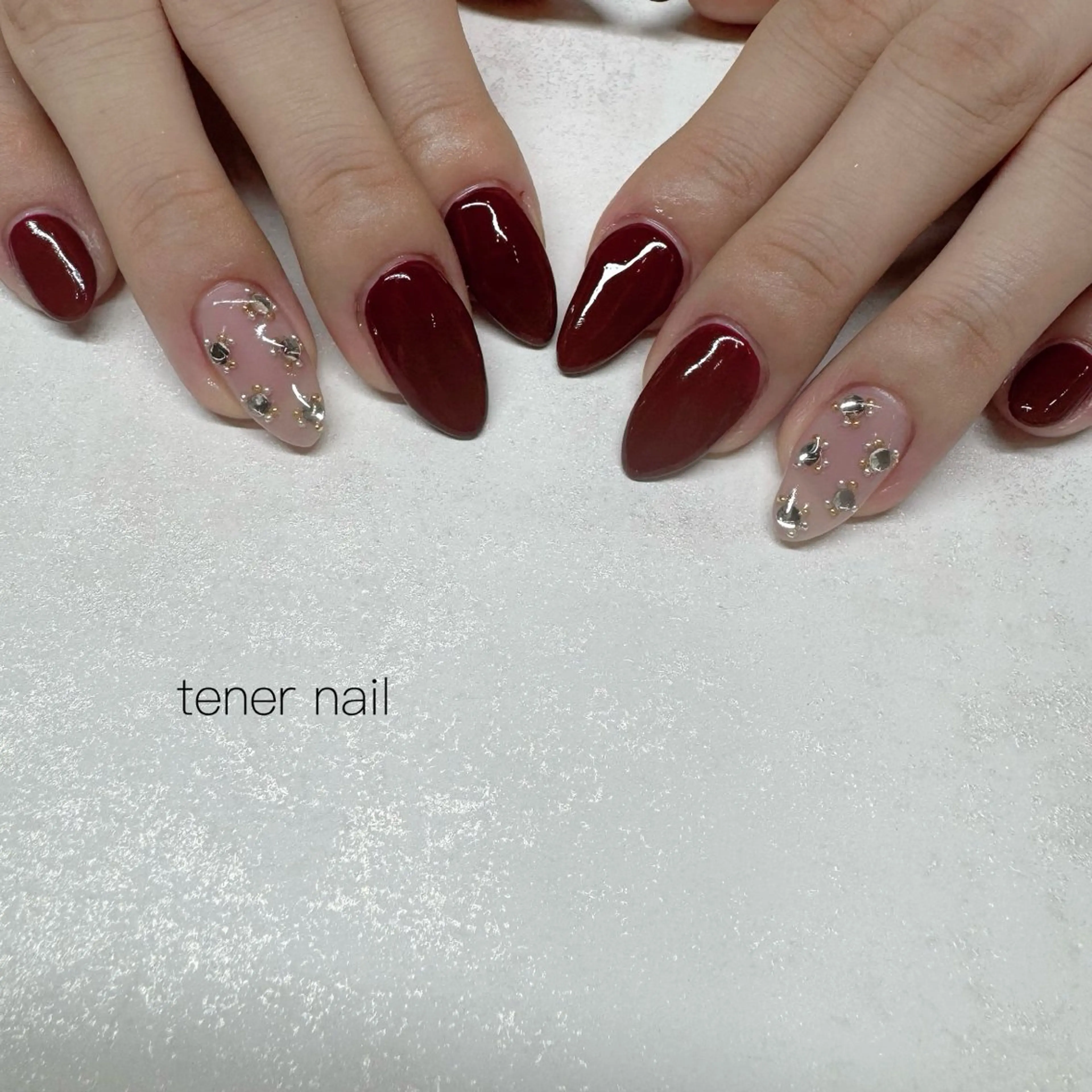 ネイル ボルドー ハンドネイル テネルネイル tener nailのネイルデザイン