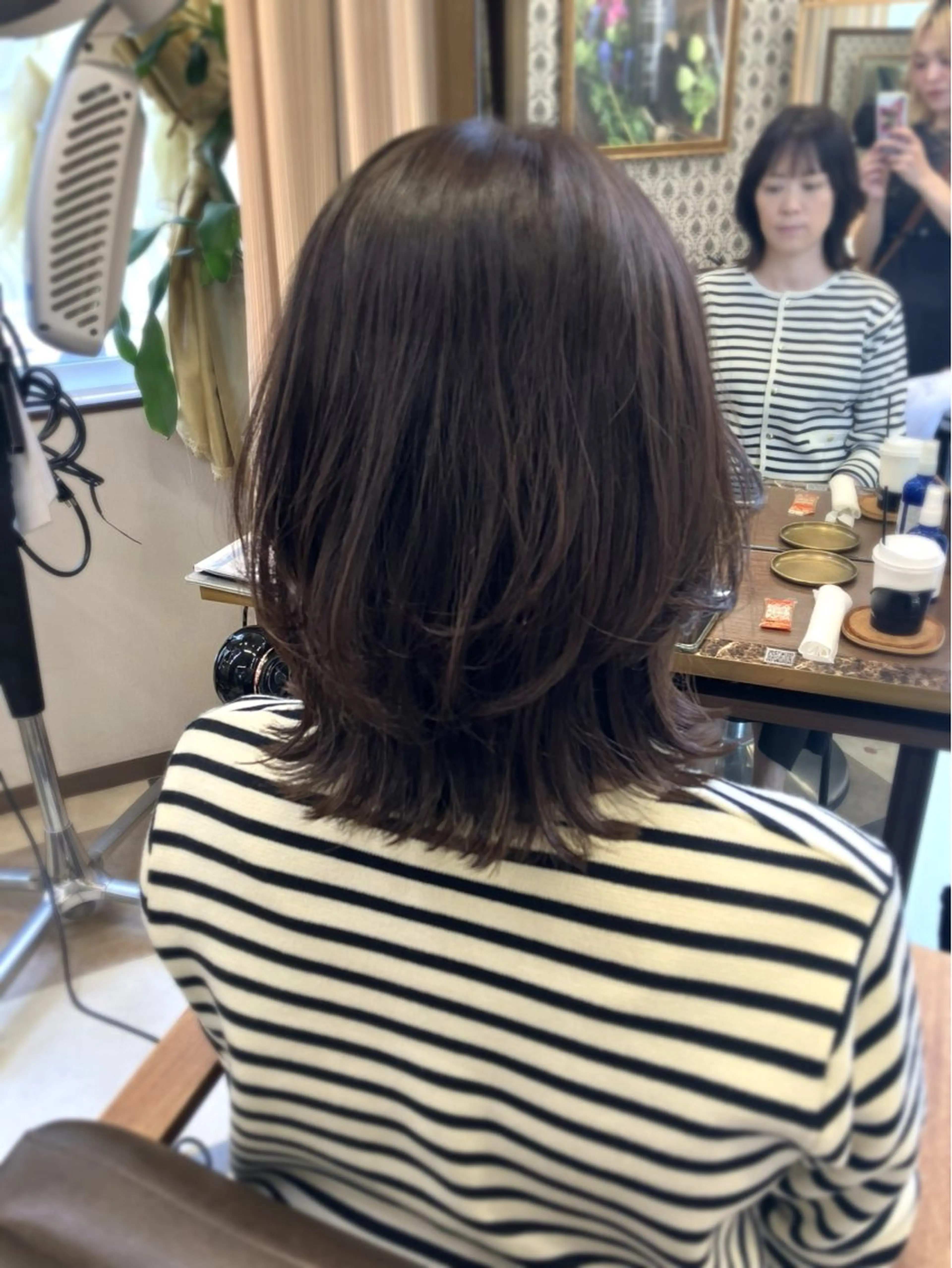 ミディアム くびれヘア 外ハネヘア 阿部 雲母のヘアスタイル