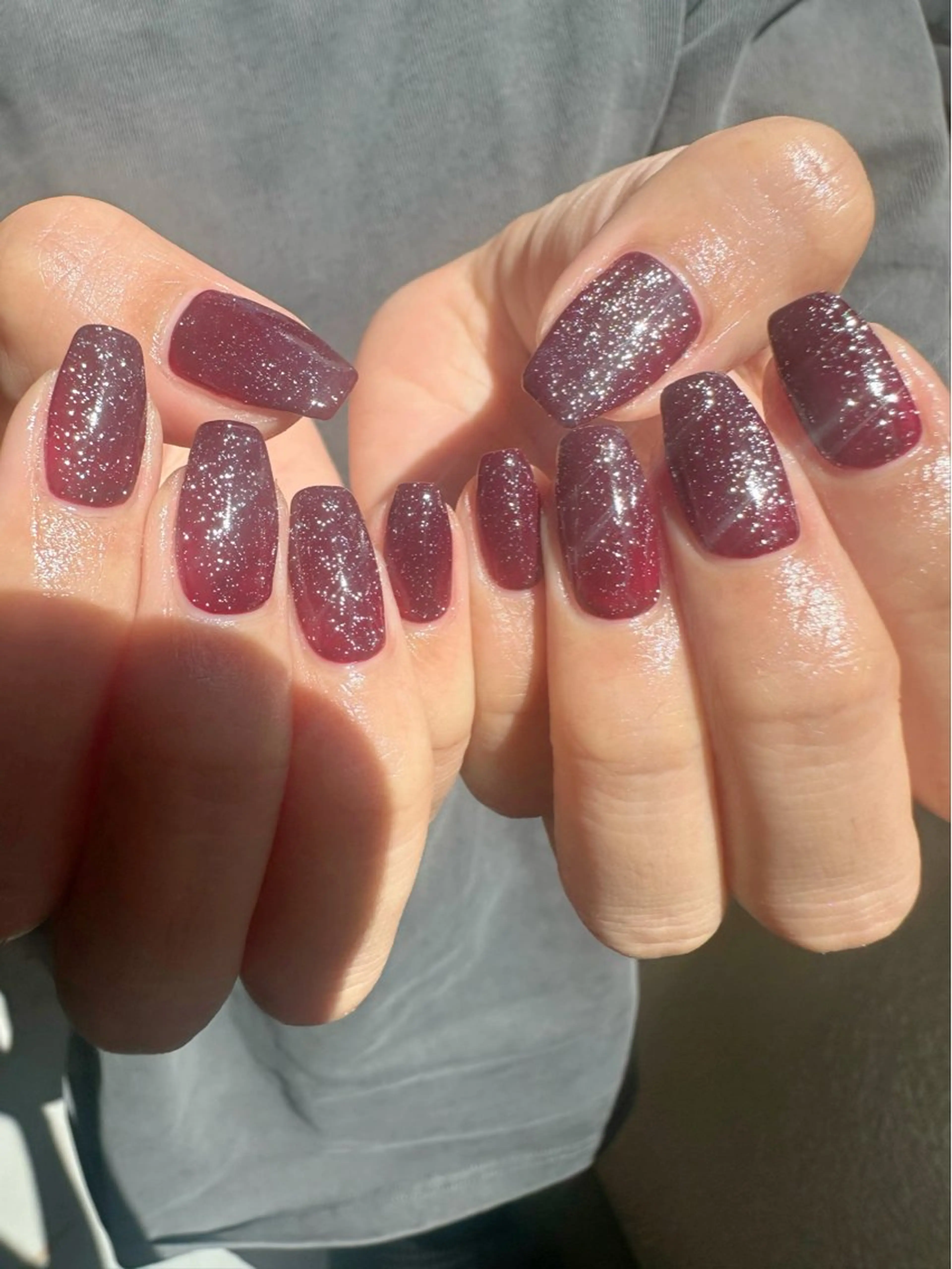 ネイル ボルドー ブラウン クリアネイル 氷ネイル・うるうるネイル 韓国ネイル 🪞KAPE NAIL 🪞のネイルデザイン
