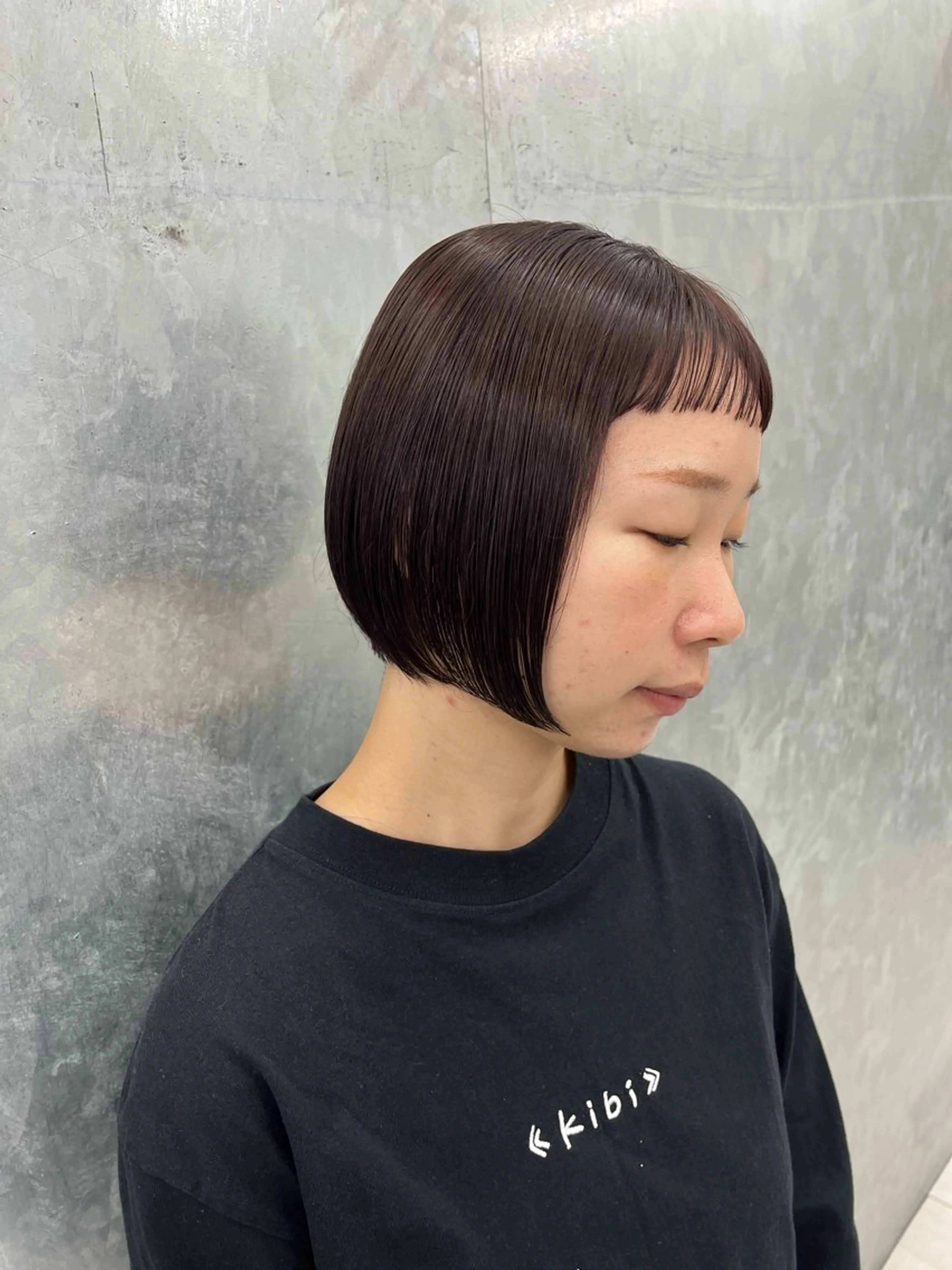 ショート パープルカラー ボブ オン眉 カット ヘアカラー トリートメント 神作 汐里　江古田 /透明感カラー🌿のヘアスタイル