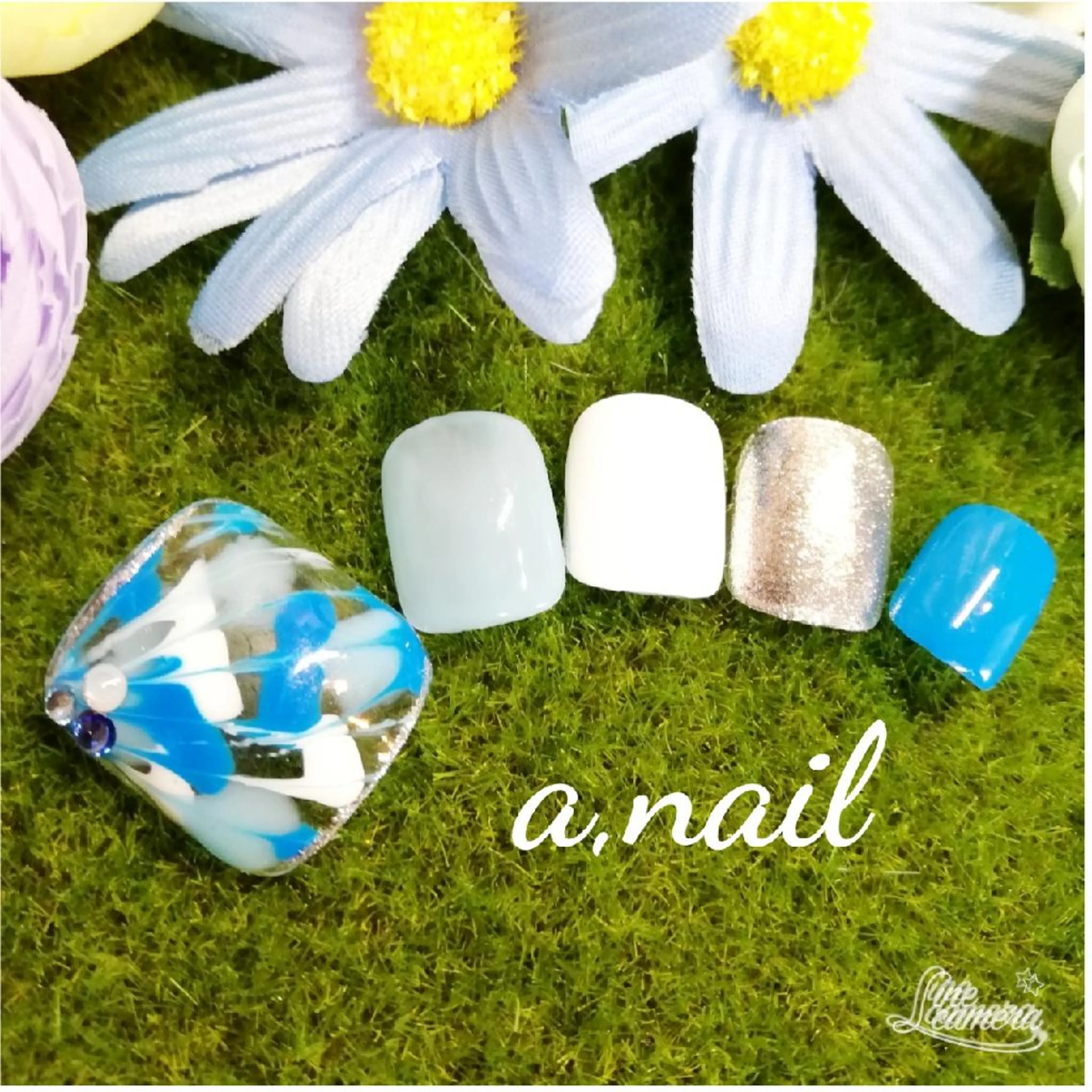 ネイル フットネイル ストーンネイル ネイルサロン エーネイルのネイルデザイン