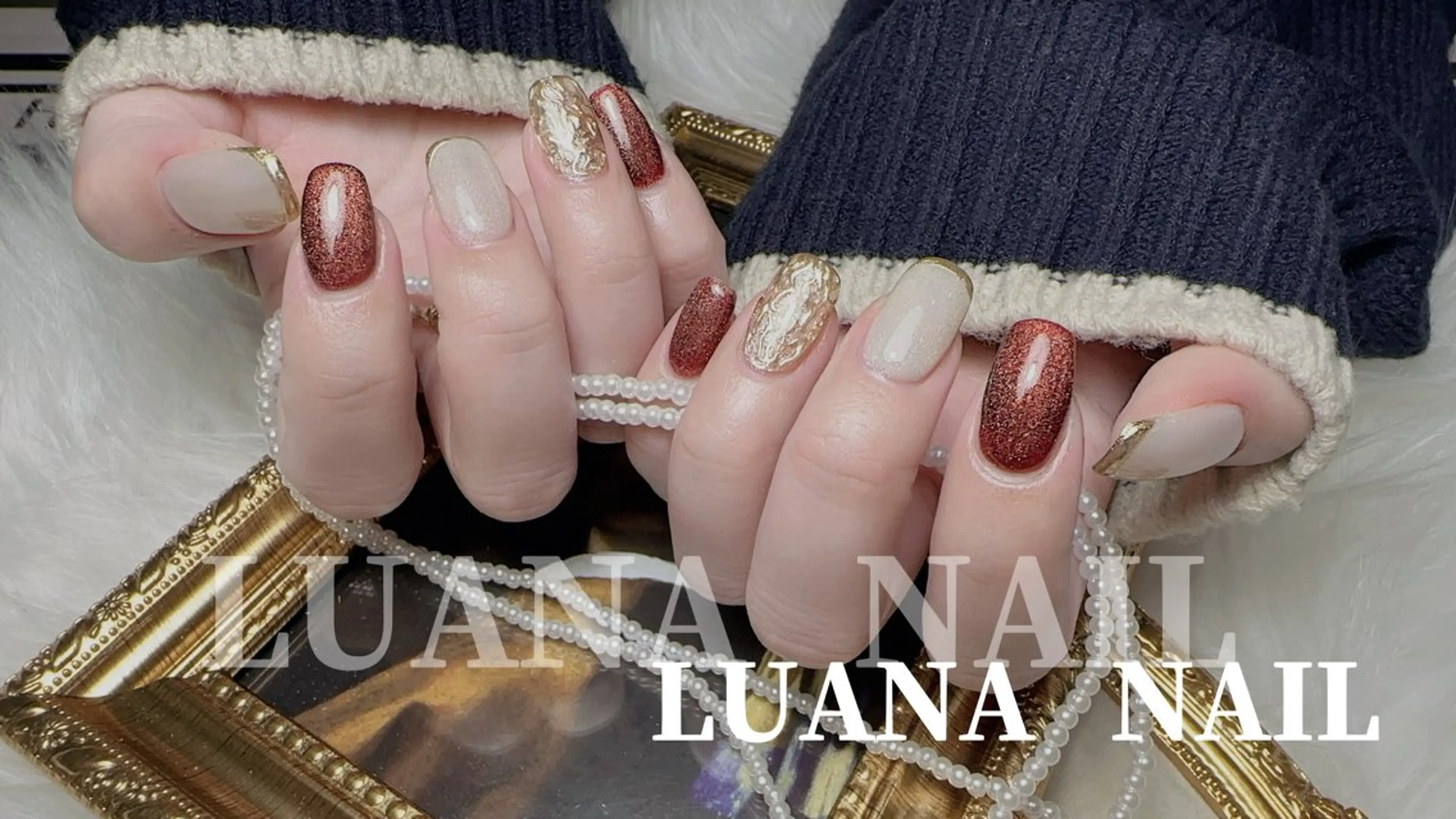 ネイル フラッシュネイル フレンチネイル 韓国ネイル マグネットネイル ミラーネイル ハンドネイル ルアナネイル サロンのネイルデザイン