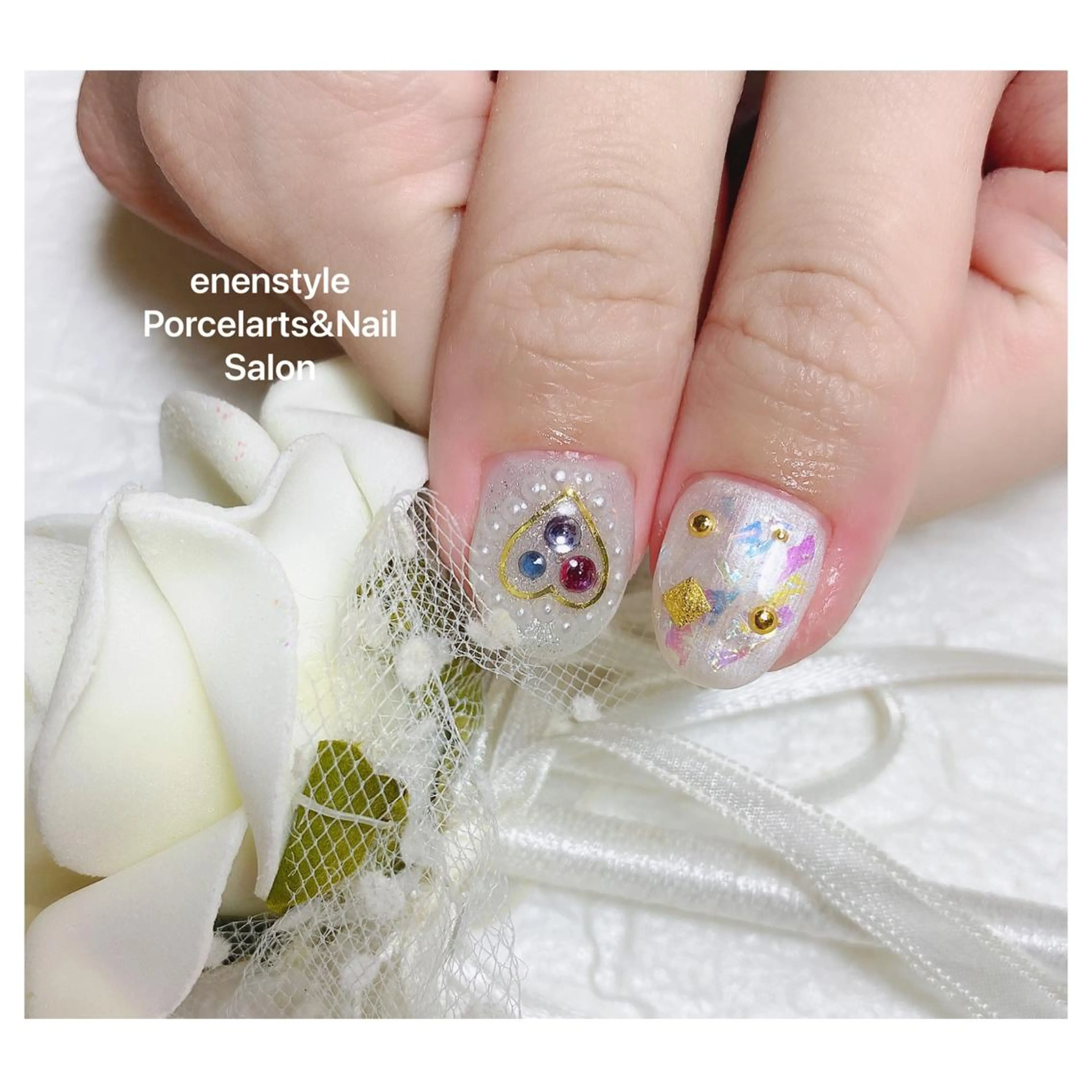 ショート ネイル ハンドネイル 👑enen style👑のネイルデザイン