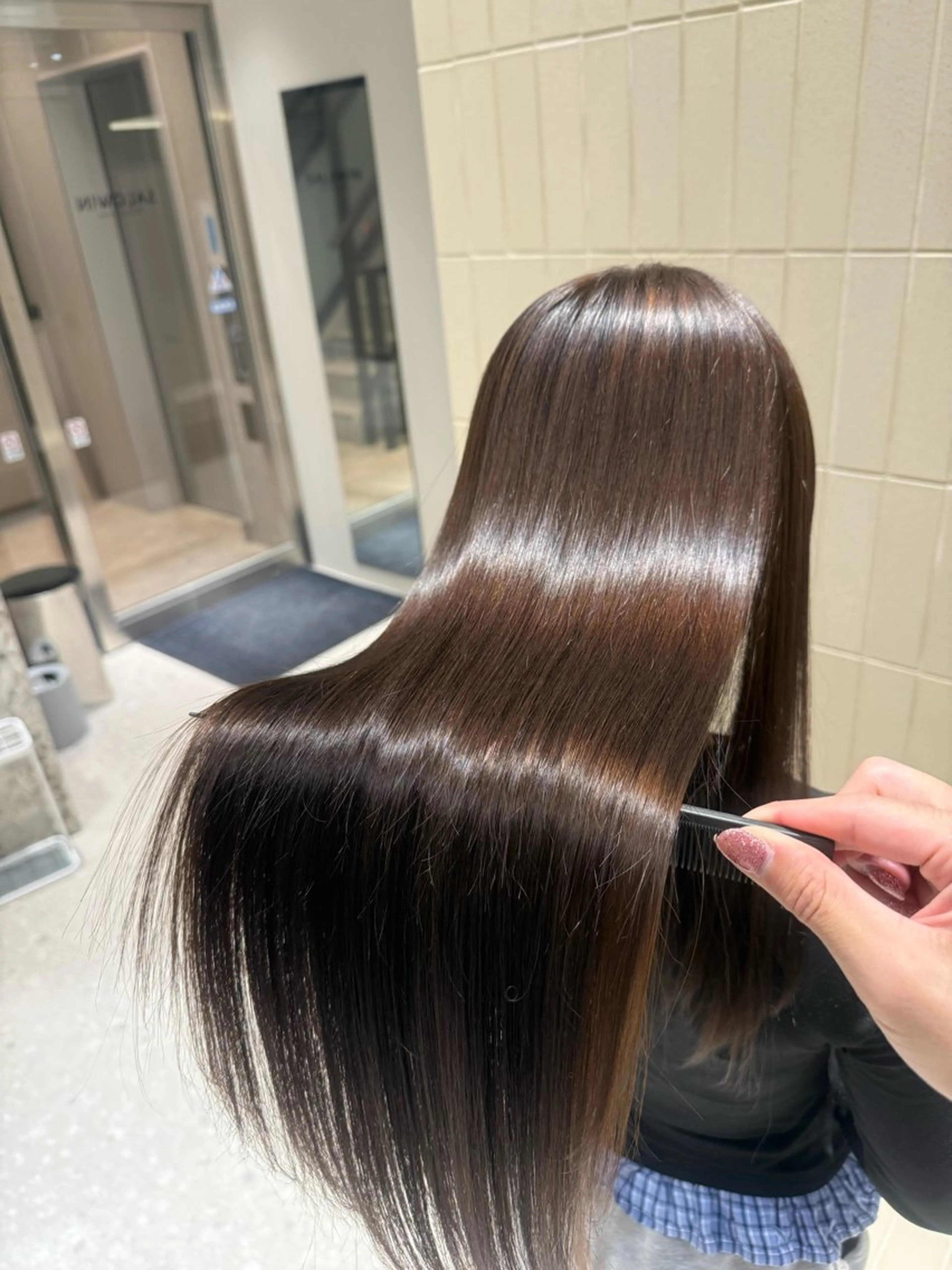 ロング パーマ ヘアアレンジ くせ毛 ストレートパーマ カット ヘアカラー 縮毛矯正 トリートメント 縮毛矯正/髪質改善/ ブリーチ毛/木元渓太のヘアスタイル