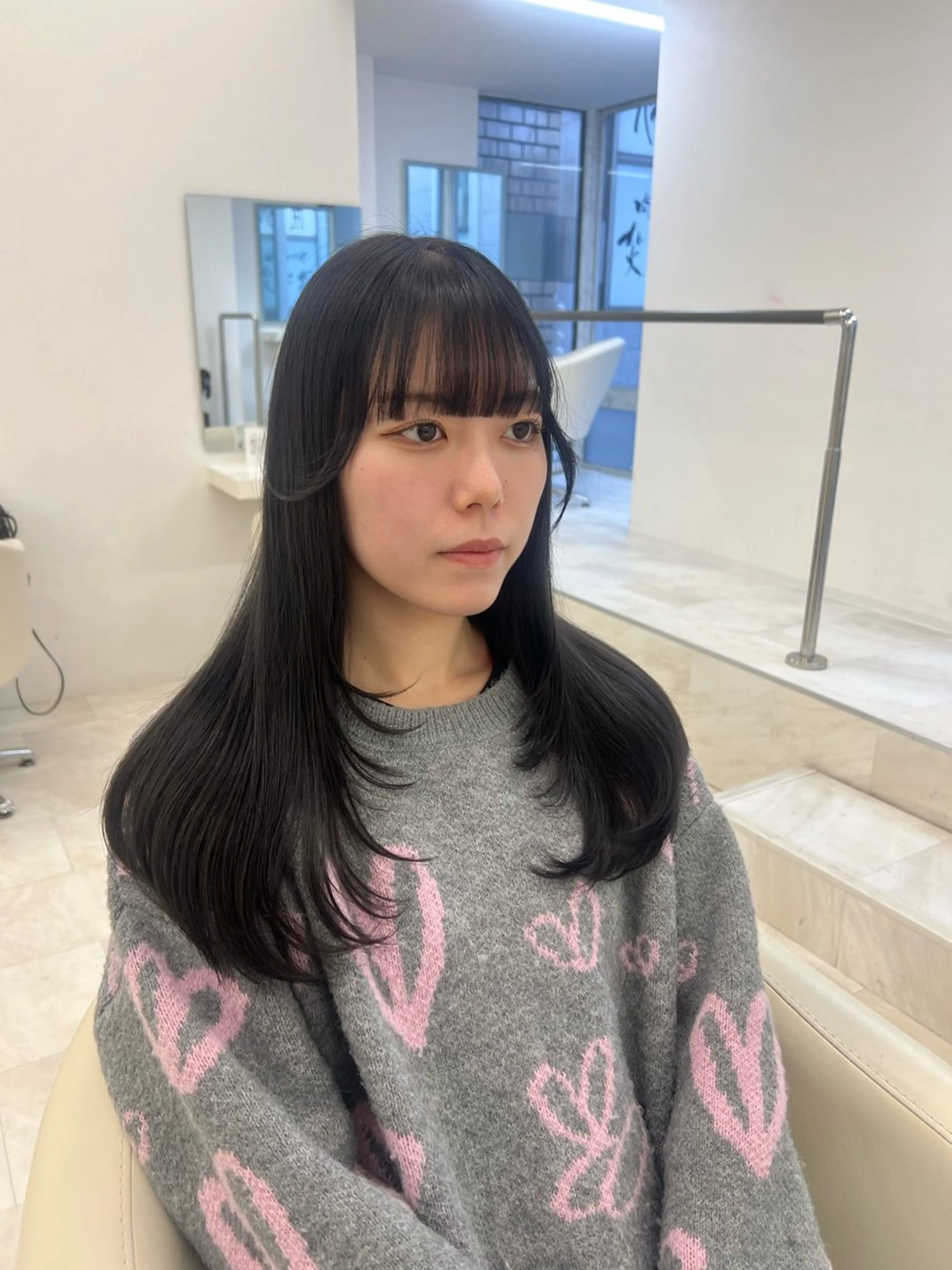 ロング ロングレイヤー レイヤーカット ロング リコ ハッシュカット 韓国レイヤーのヘアスタイル