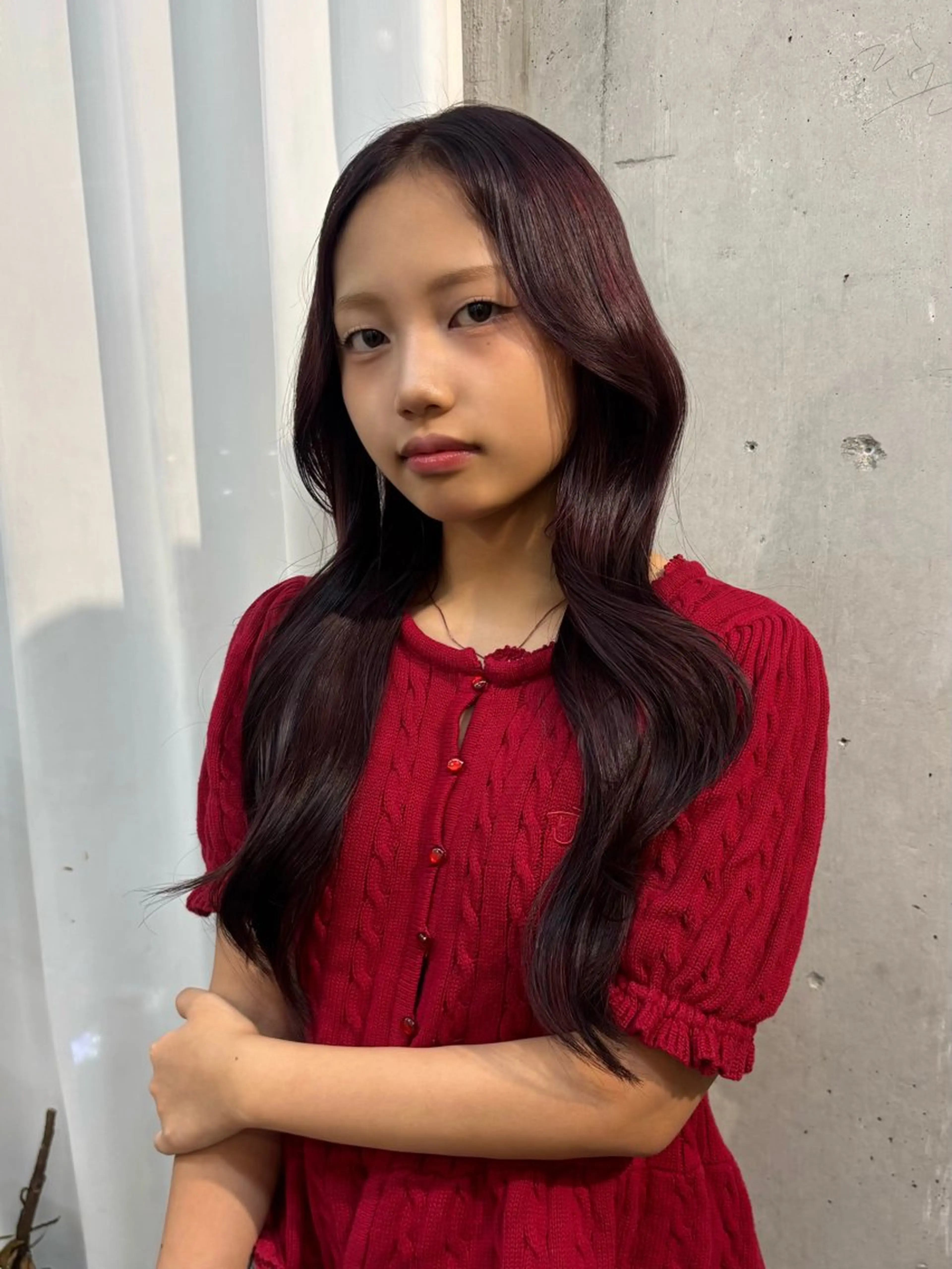 ロング カラー レッドカラー ヘアカラー トリートメント ココロ♩ハイトーン/ 暖色  大名のヘアスタイル