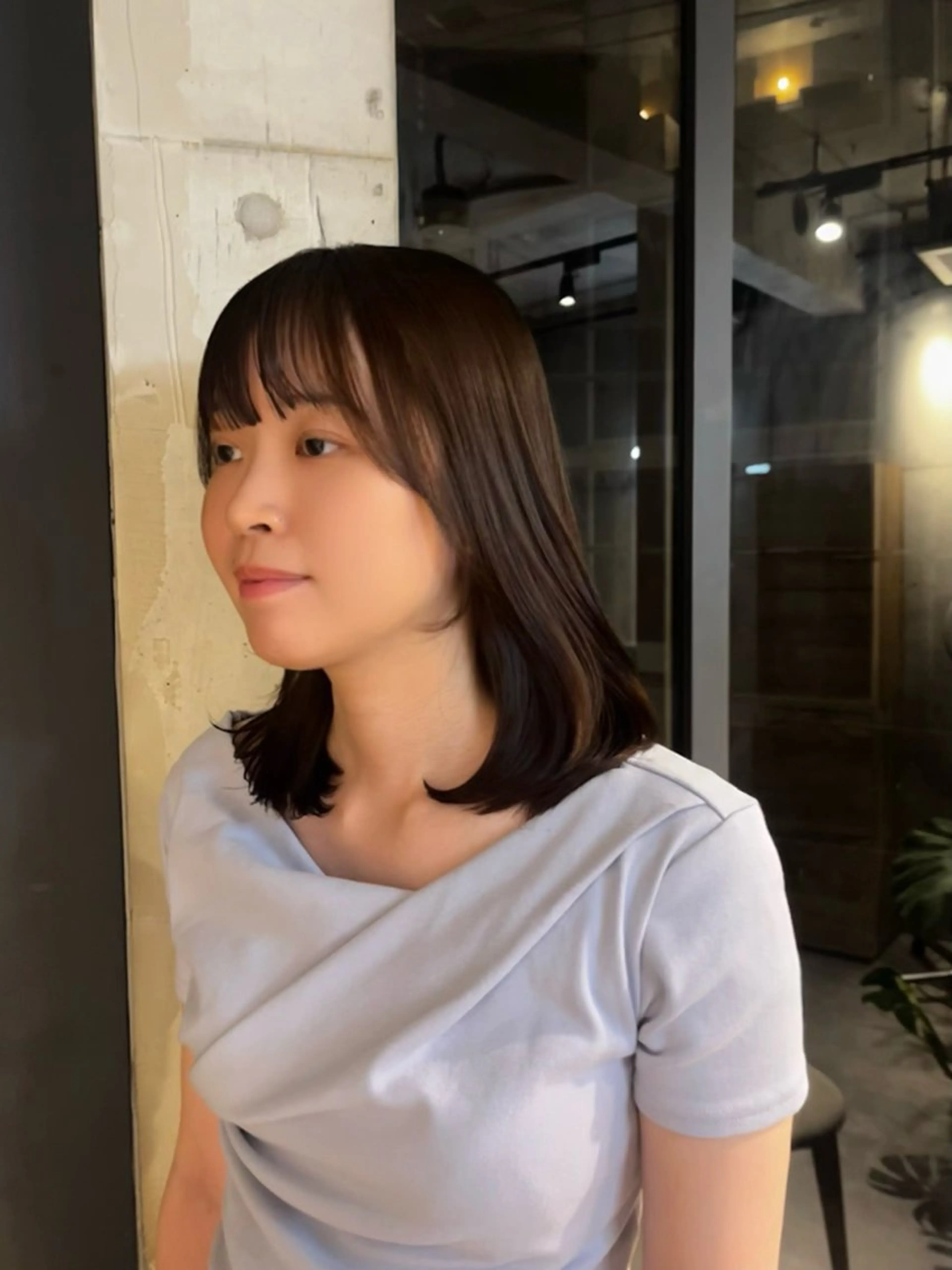 ミディアム パーマ ミディアムパーマ デジタルパーマ カット パーマ レイヤー/コテ巻き風 kanohaのヘアスタイル