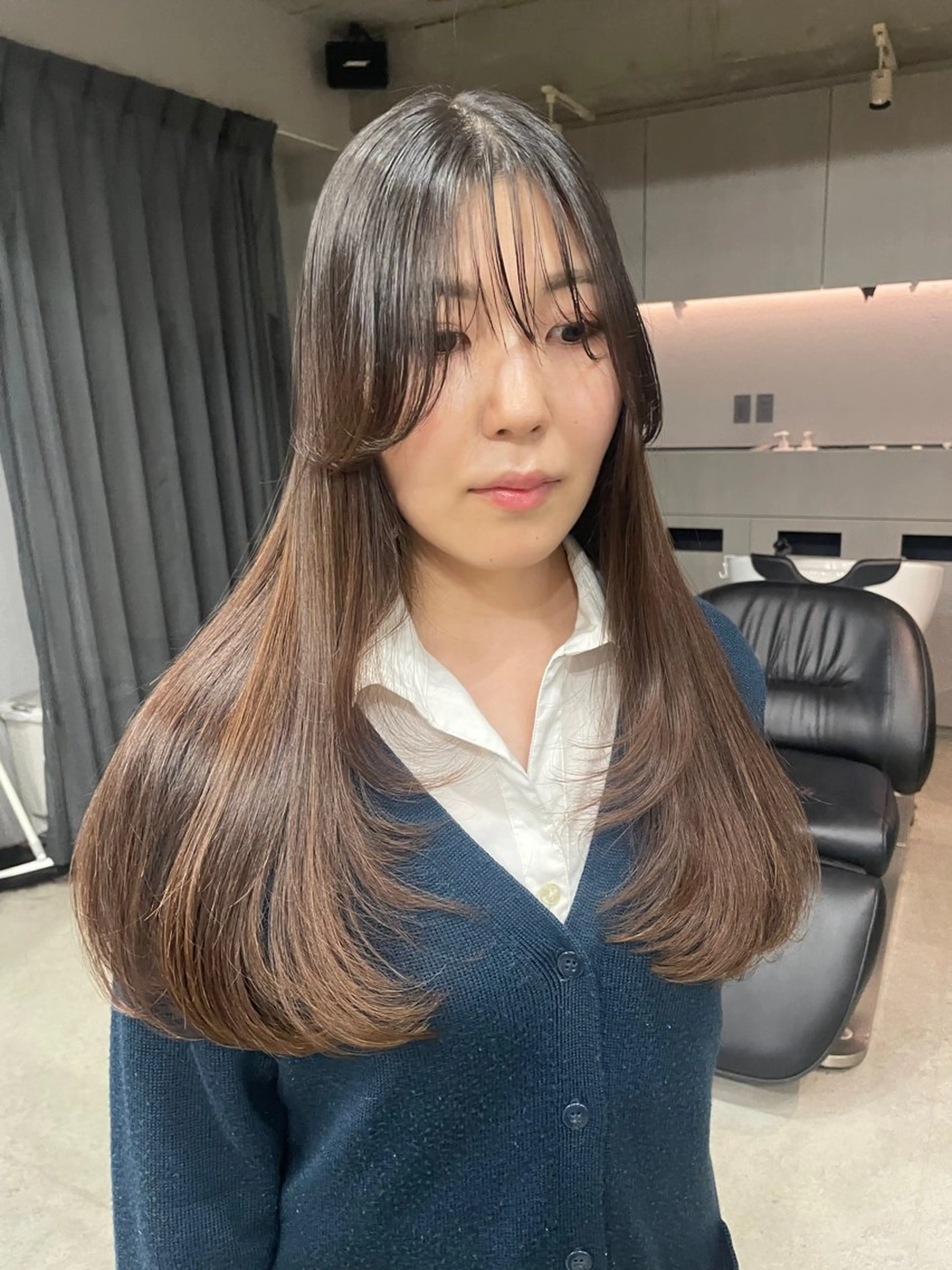 ロング カラー カット ヘアカラー トリートメント 表参道🌿赤み消し カラー/チナツのヘアスタイル