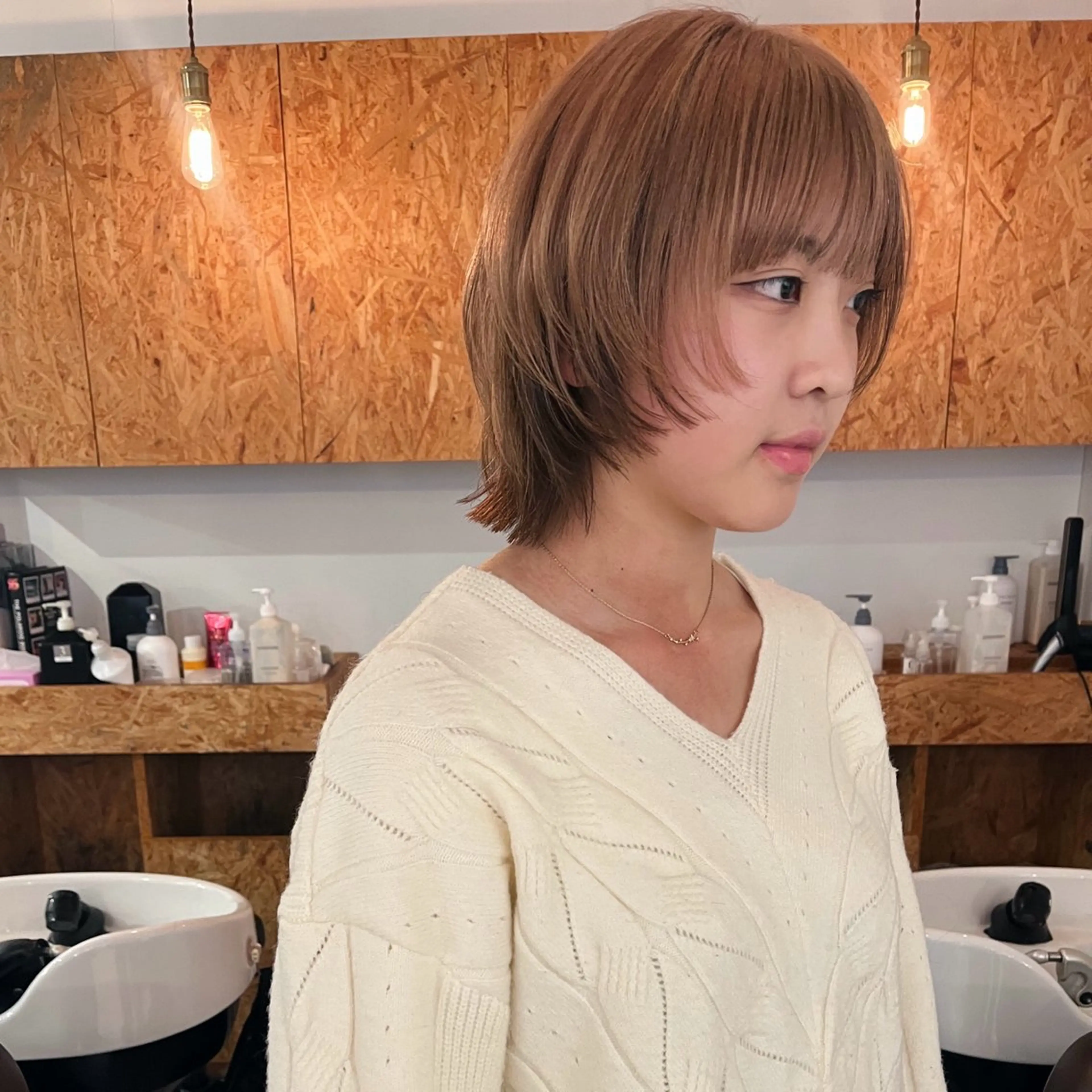 ミディアム ボブ ウルフカット 暖色/パーマ 🌼クニトウメイのヘアスタイル