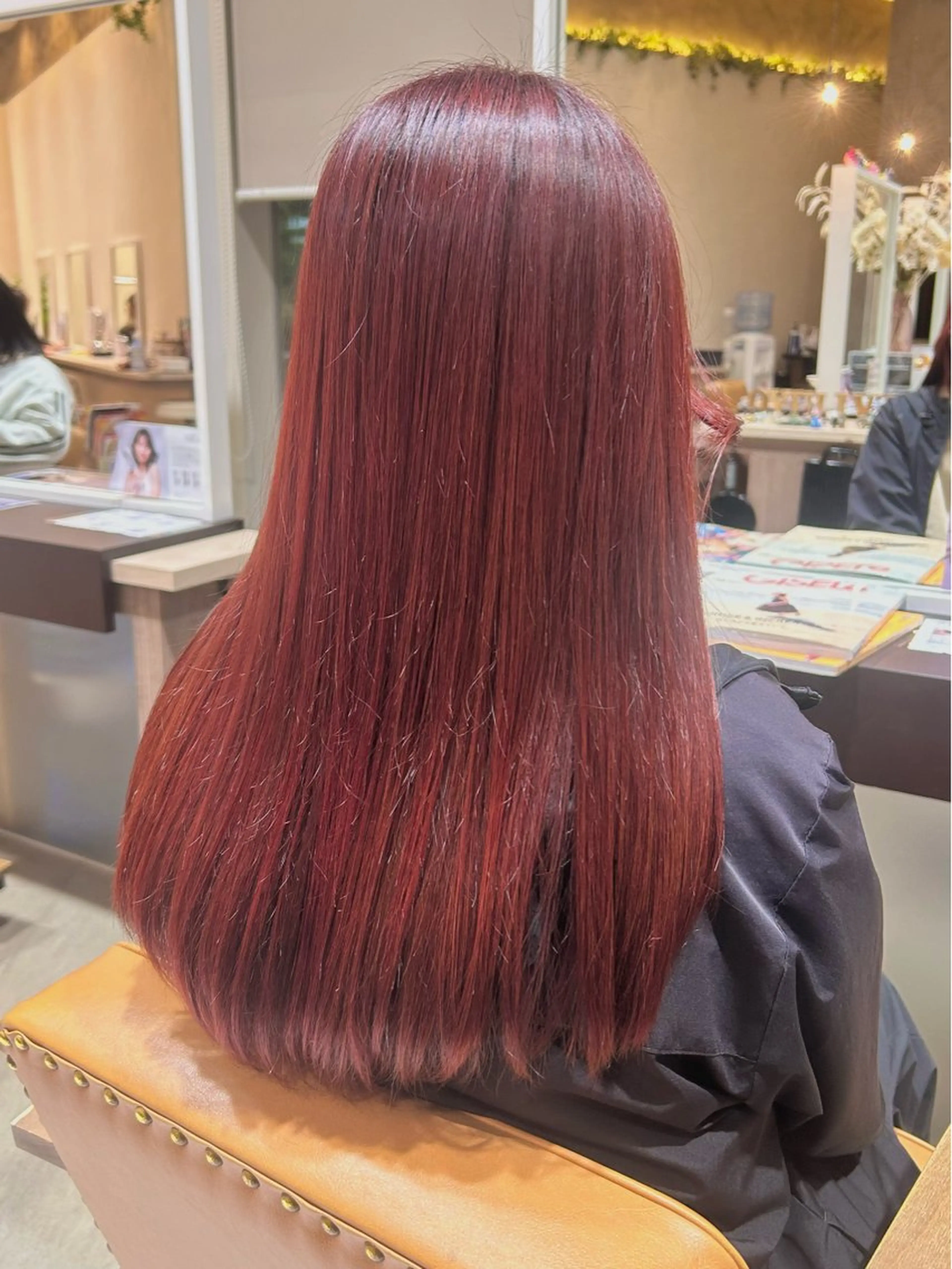 ロング カラー ブラウンカラー ピンクカラー ピンクブラウン 森川 颯香のヘアスタイル