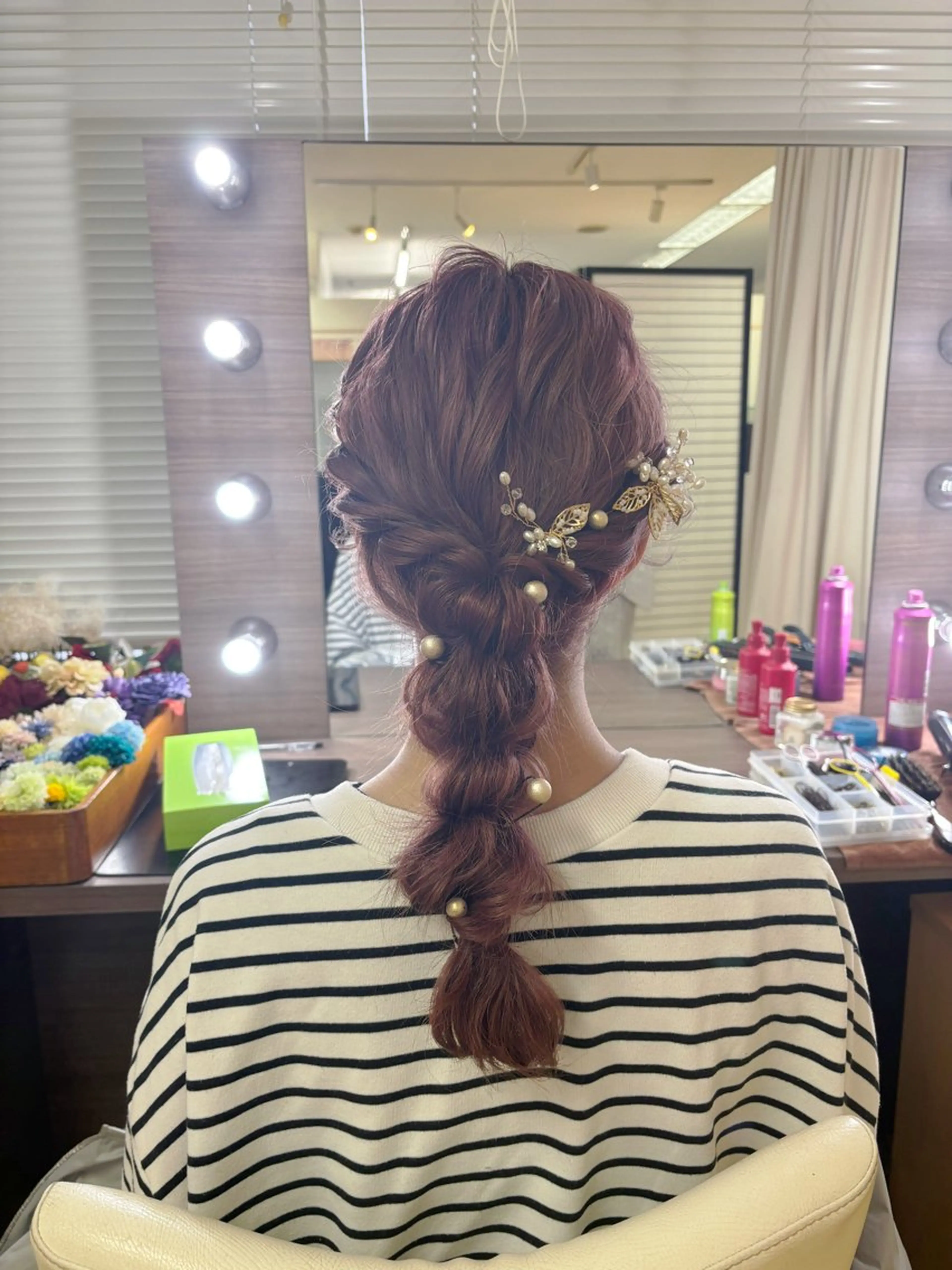 セミロング ヘアアレンジ 玉ねぎヘアー マンツーマン 縮毛矯正/マユコのヘアスタイル