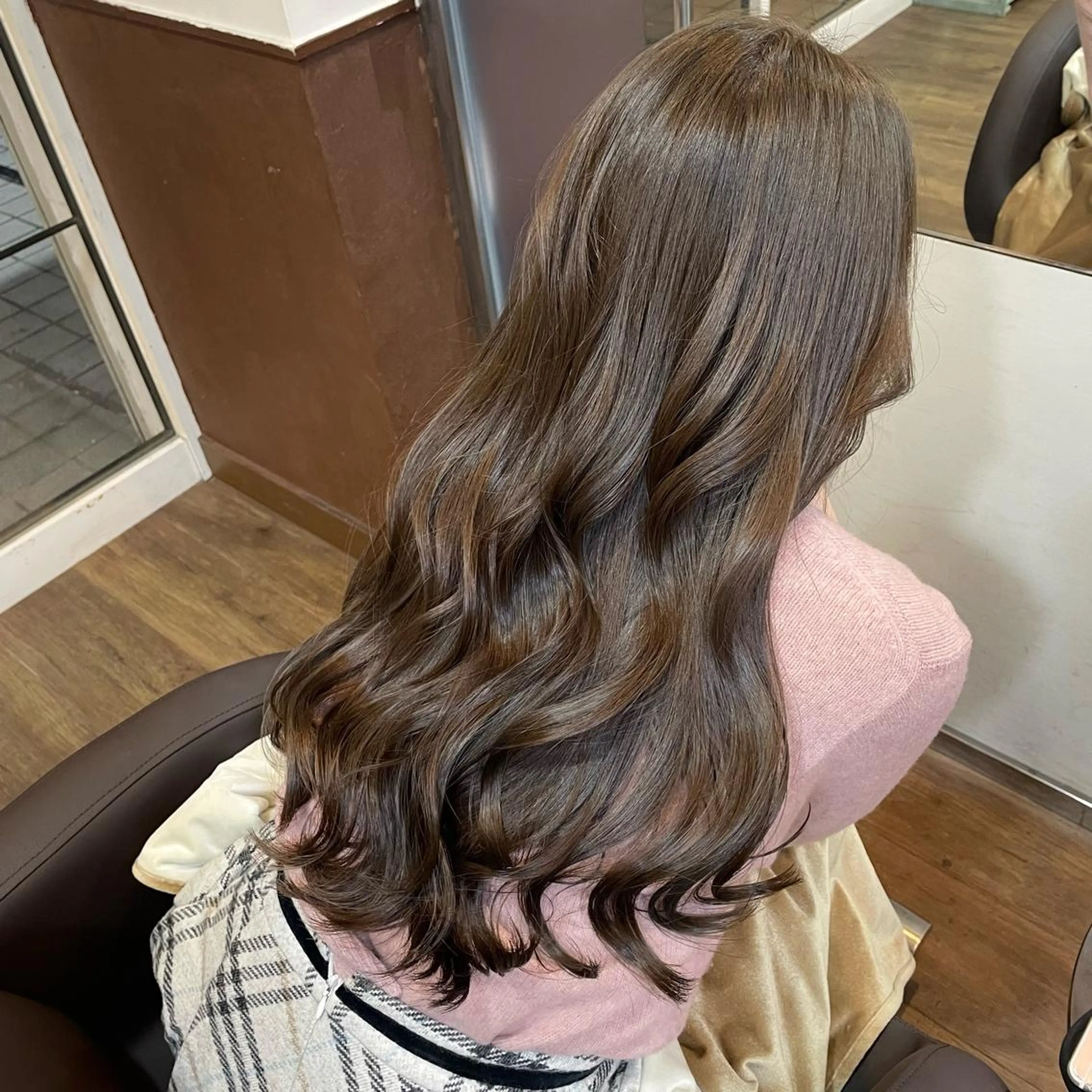 ロング カラー ブリーチ ダブルカラー ブリーチなしカラー カット ヘアカラー トリートメント 透明感韓国ヘア♡ みつきのヘアスタイル