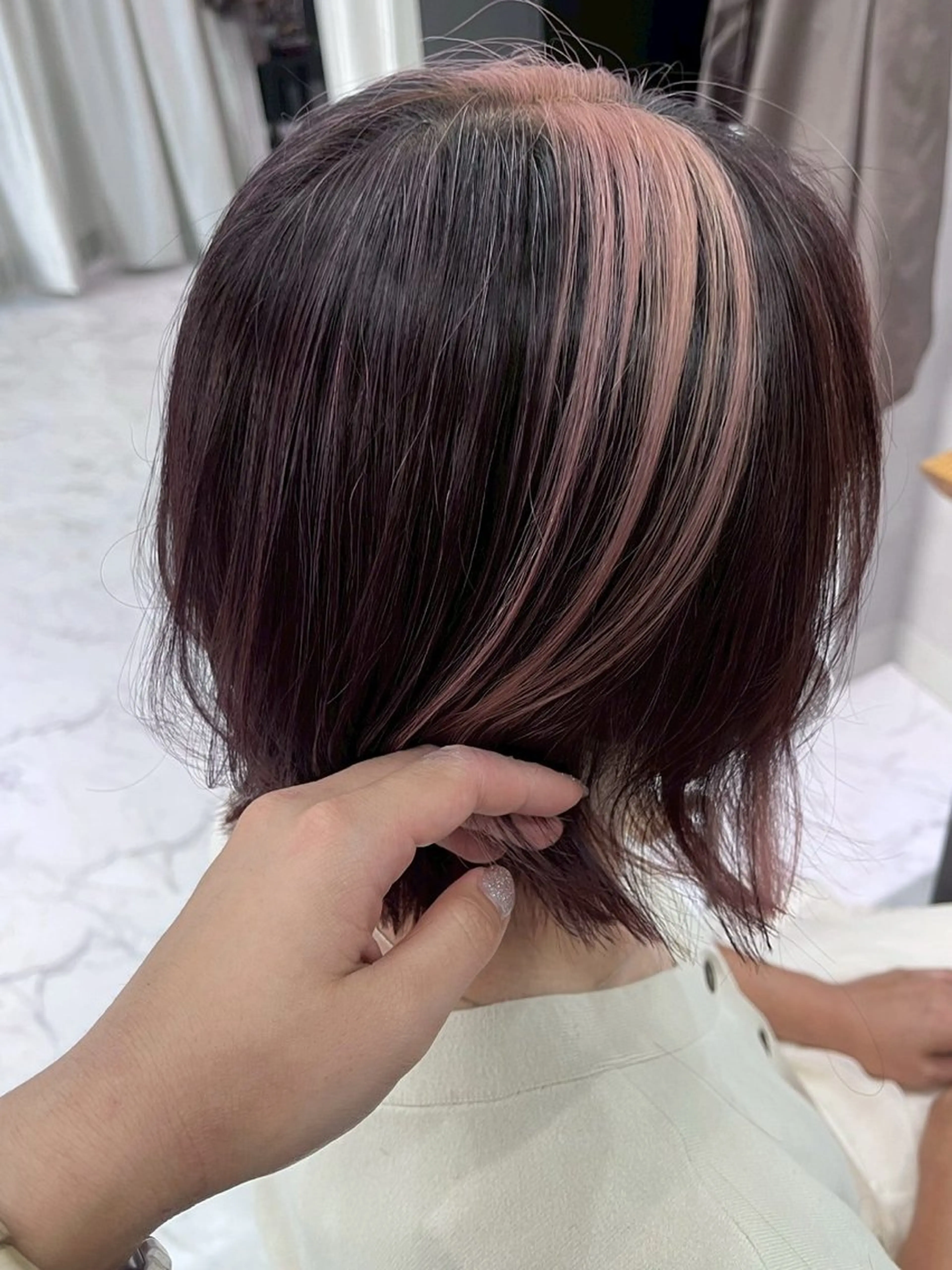 セミロング カラー カット ヘアカラー トリートメント ハイトーン/韓国風/ 艶髪/吉祥寺のヘアスタイル