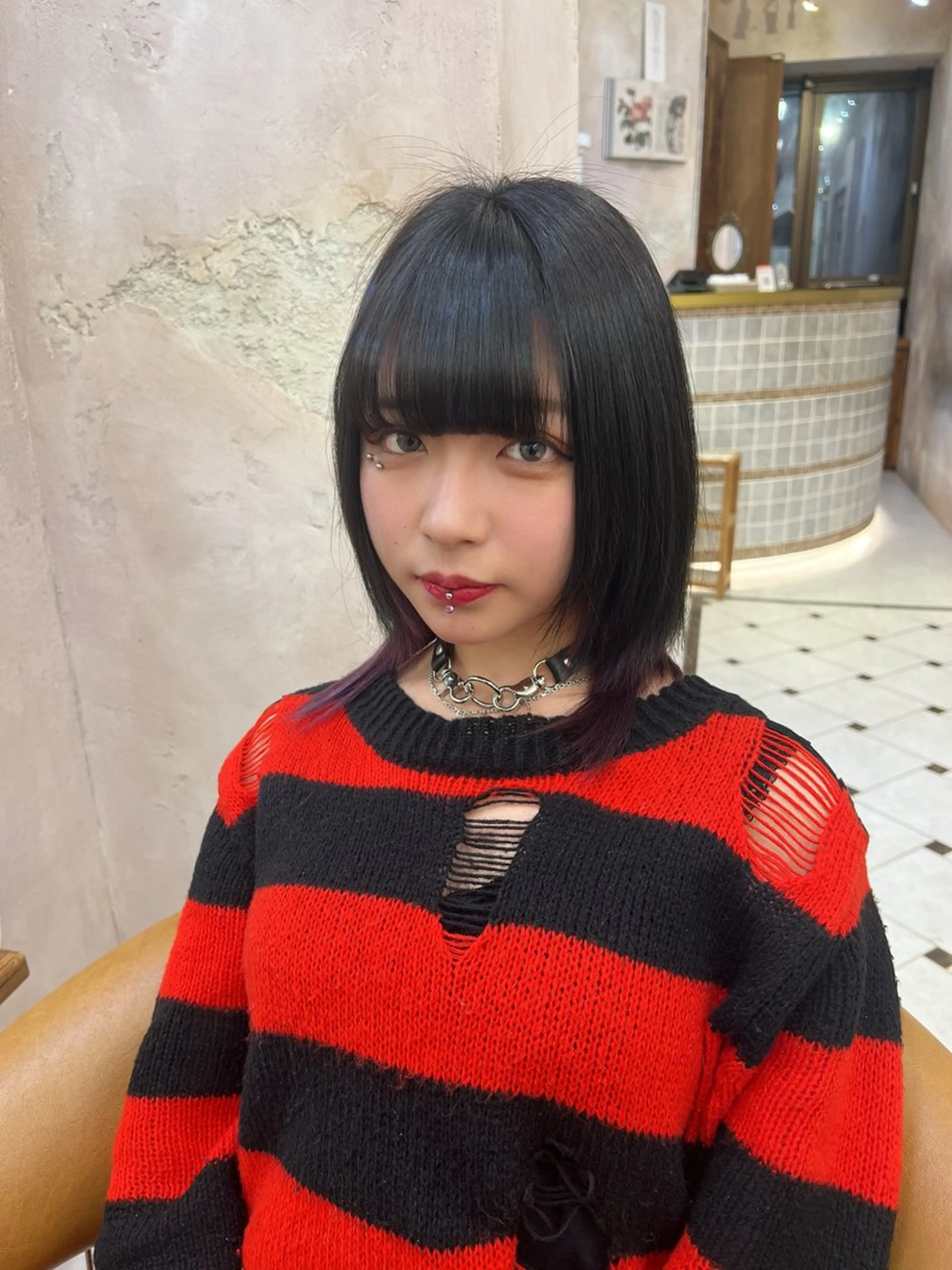 ショート カラー カット ヘアカラー トリートメント 縮毛矯正/ブリーチ なしダブルカラー輝希のヘアスタイル