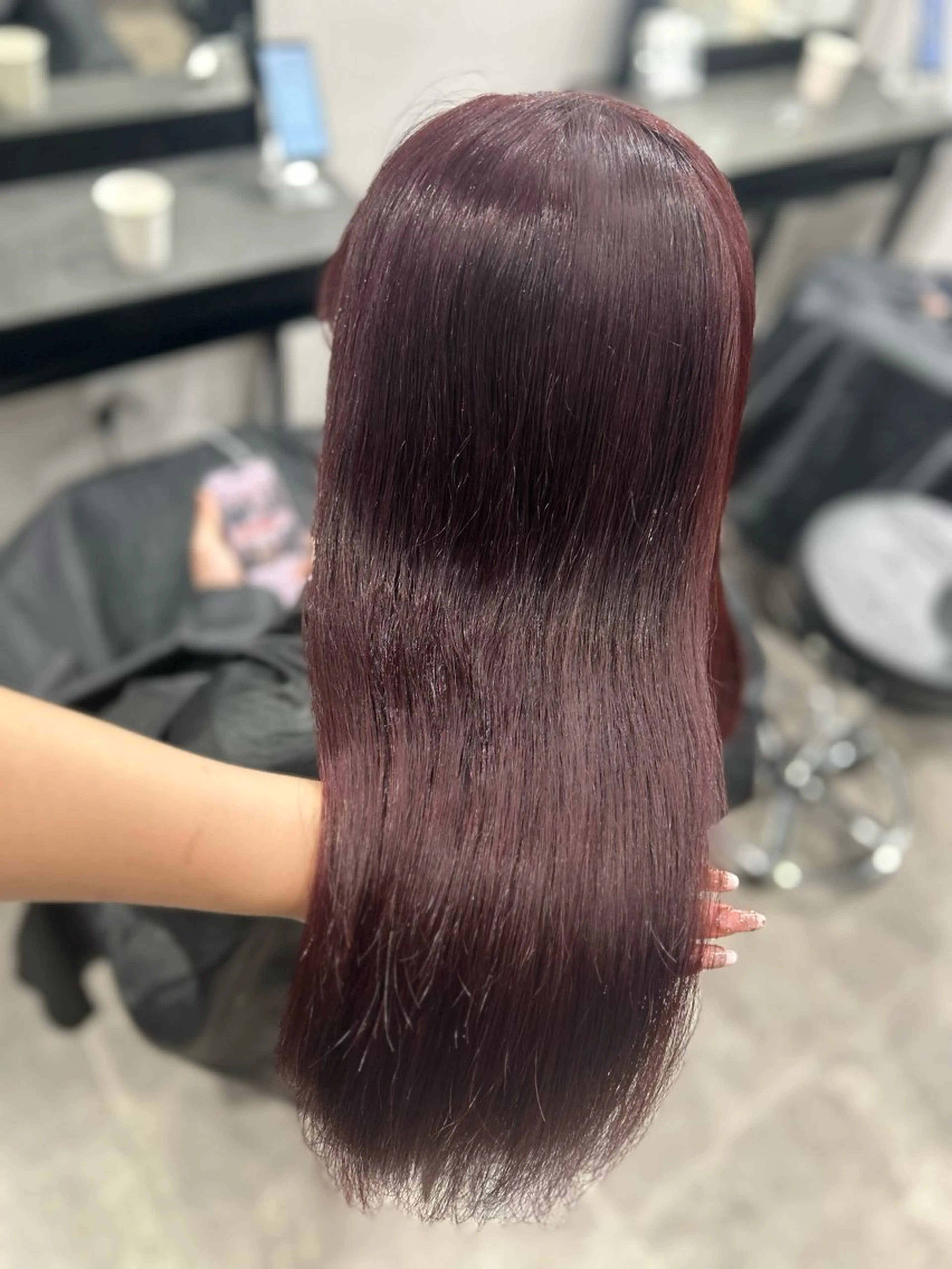 セミロング カラー ヘアアレンジ ブリーチ レッドカラー 💎韓国/ レイヤー カット/ 暖色🫧のヘアスタイル