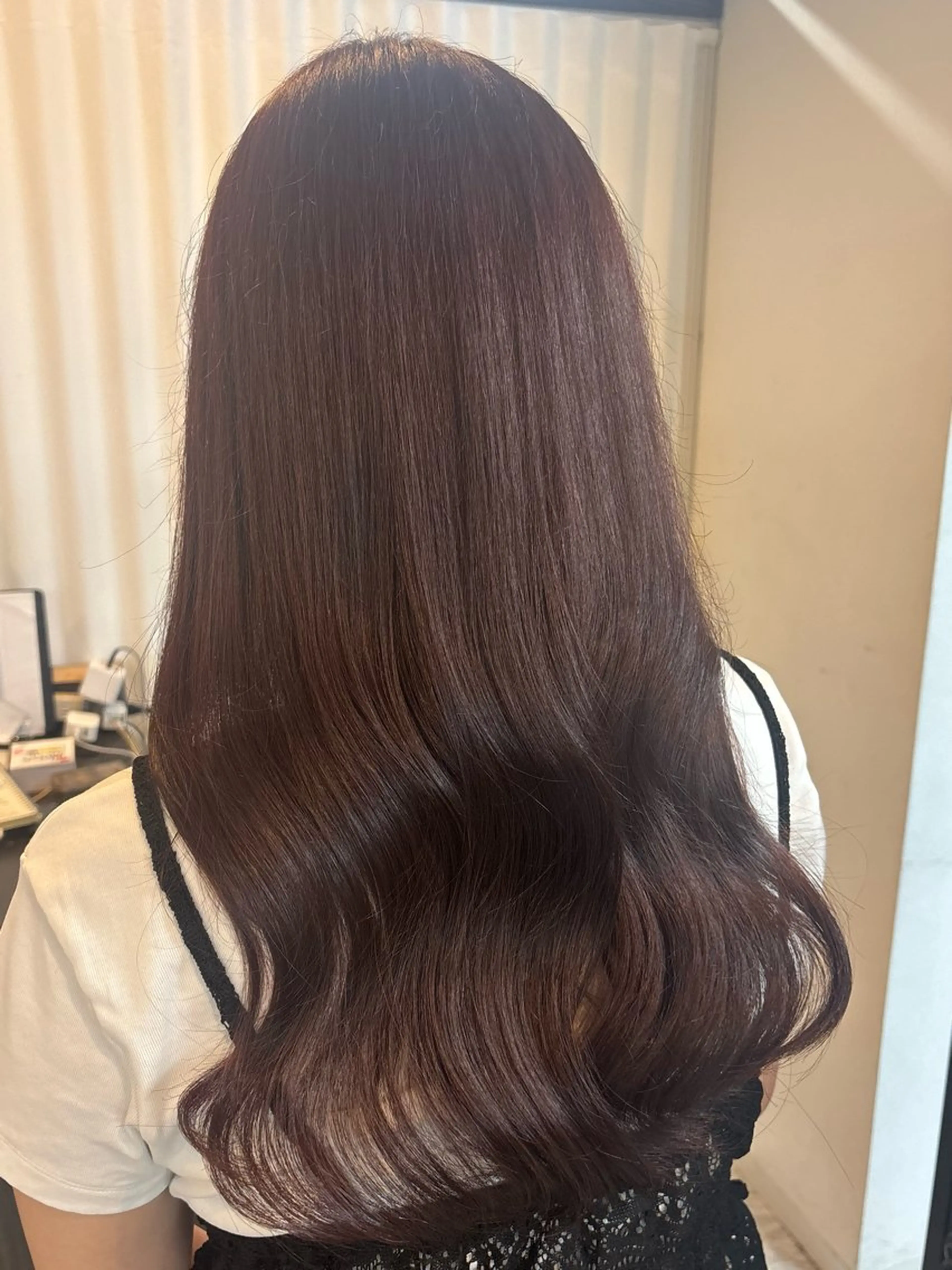 セミロング カラー ヘアカラー パドゥプロン あんずのヘアスタイル