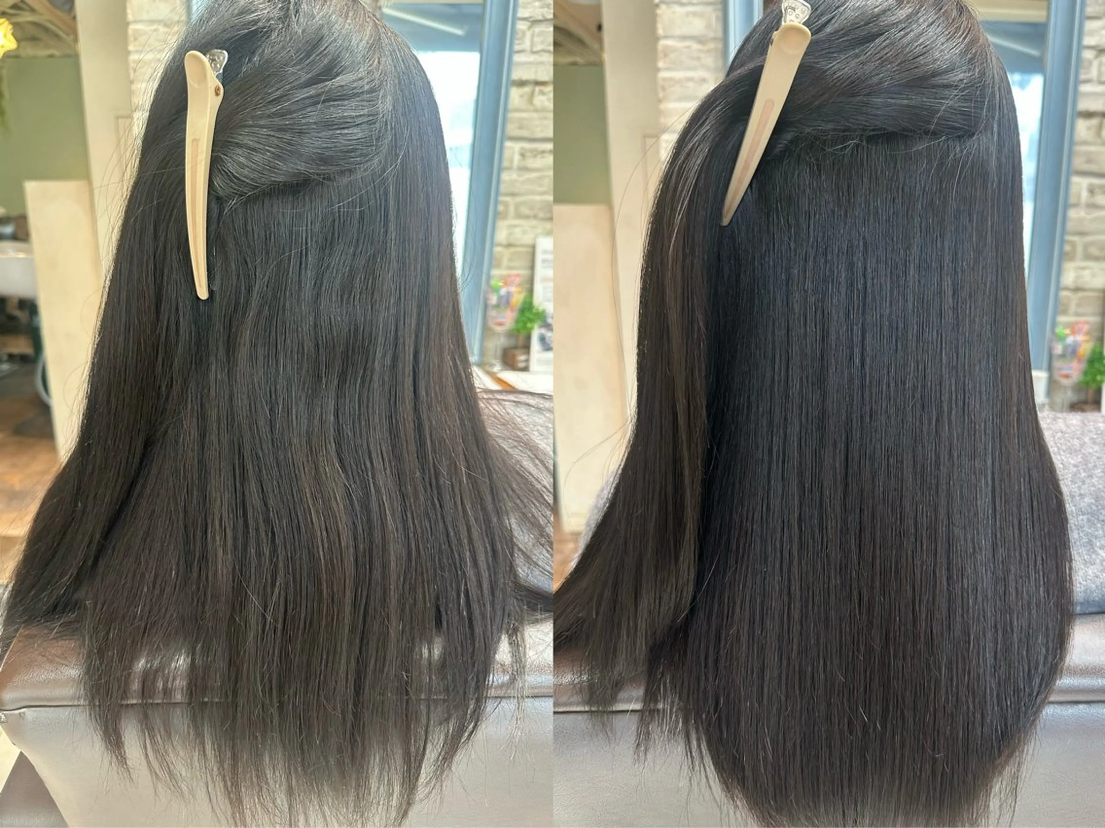 セミロング 縮毛矯正 トリートメント 縮毛矯正/髪質改善 🌿/ベージュ🤎のヘアスタイル