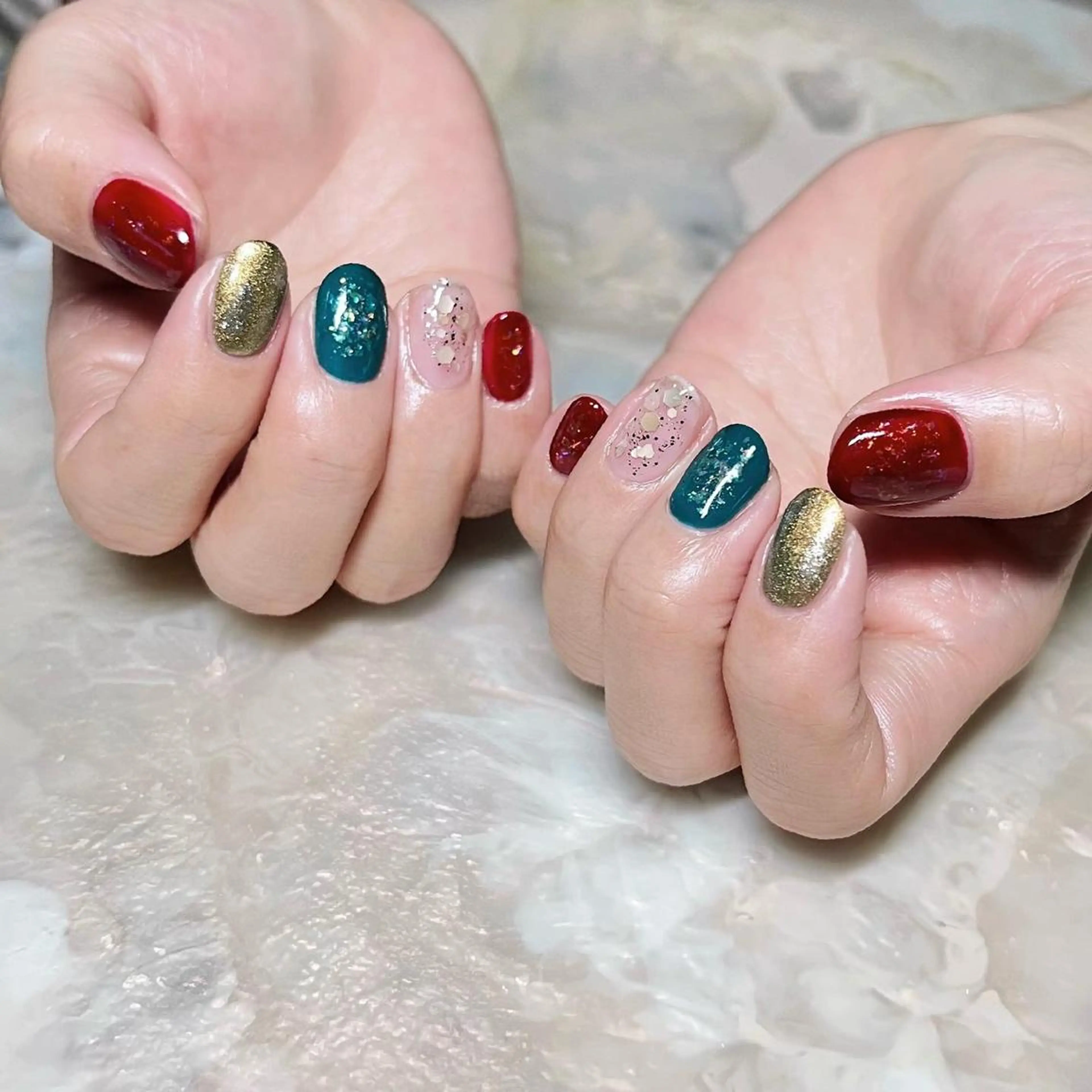 ネイル マグネットネイル ニュアンスネイル ショートネイル gemickle nailのネイルデザイン