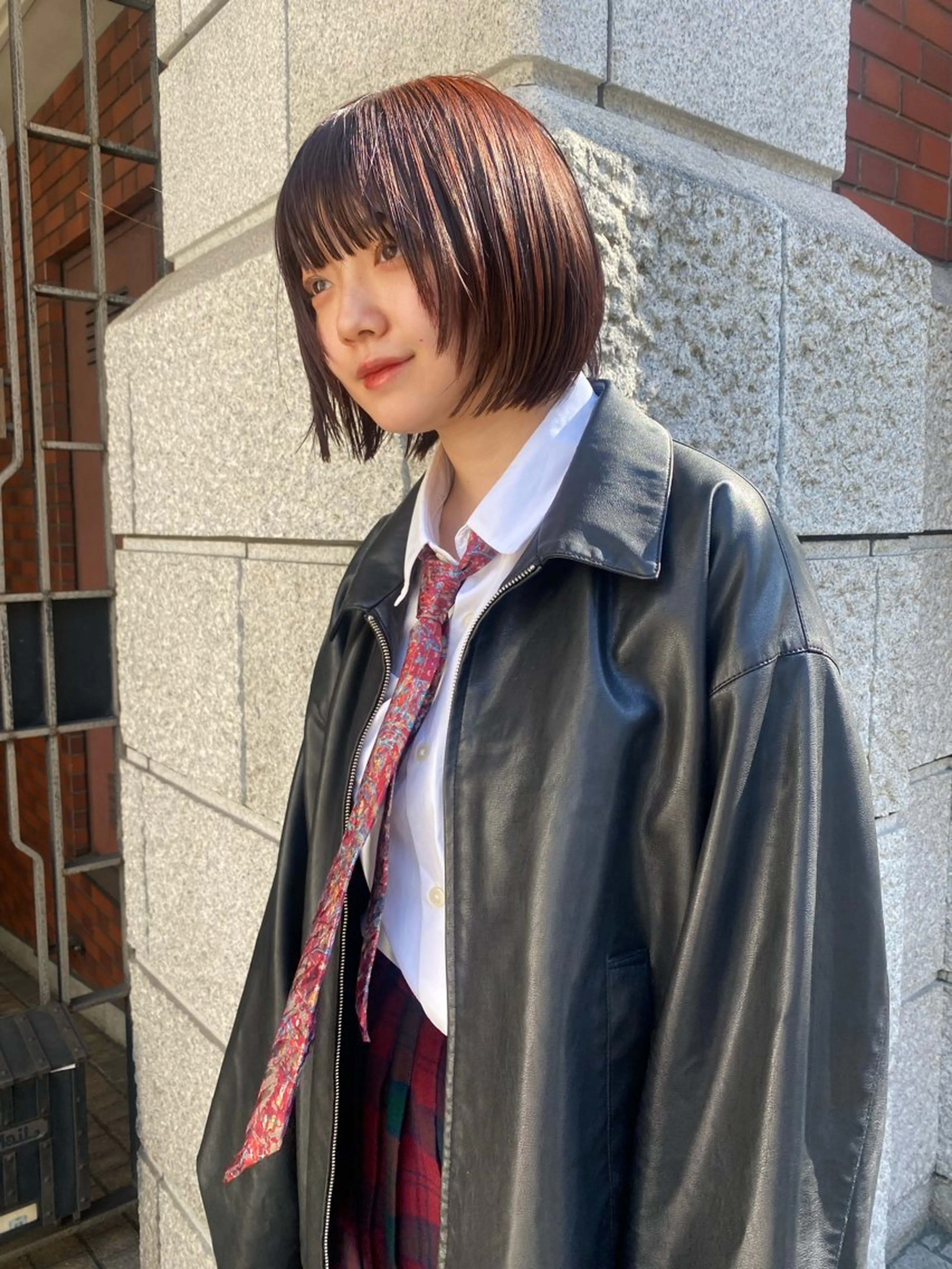 ショート カラー ブラウンカラー レッドカラー レッドブラウン ヘアカラー ボブ/レイヤー /河内温太のヘアスタイル