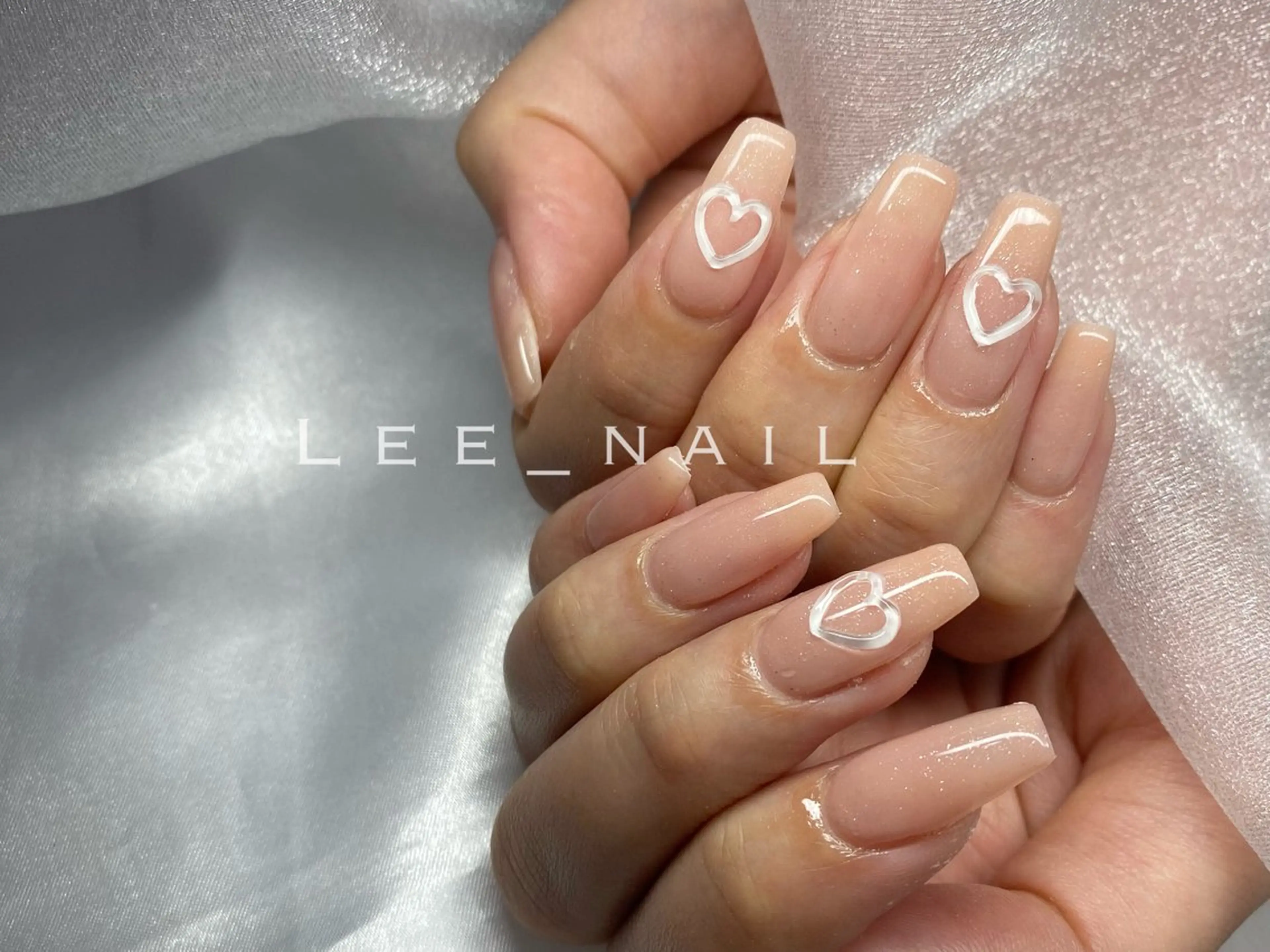 ネイル ハート ワンカラーネイル ハンドネイル Lee_ nailのネイルデザイン