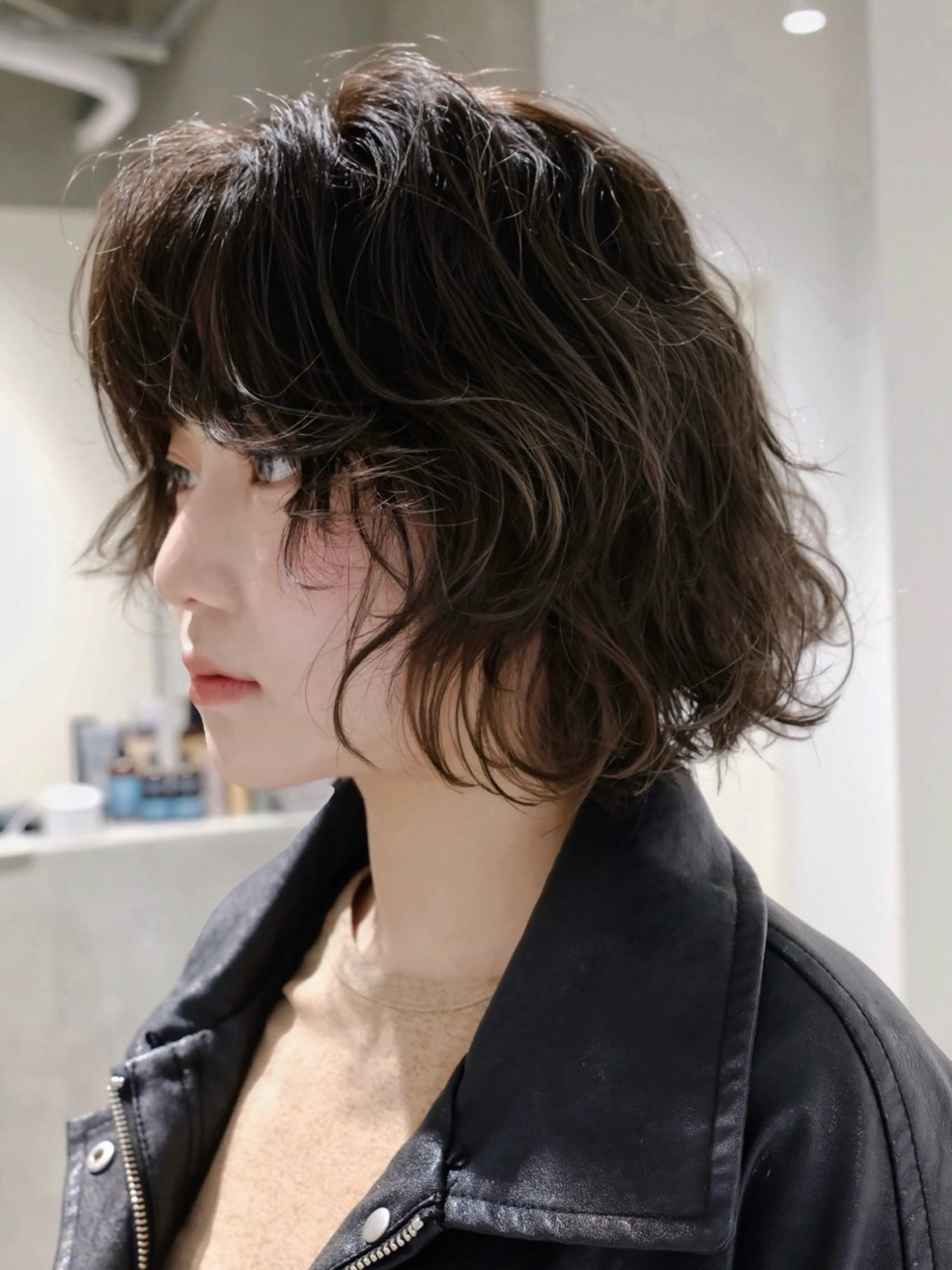 ミディアム レディース／メンズ パーマ特化／内山遥斗のヘアスタイル