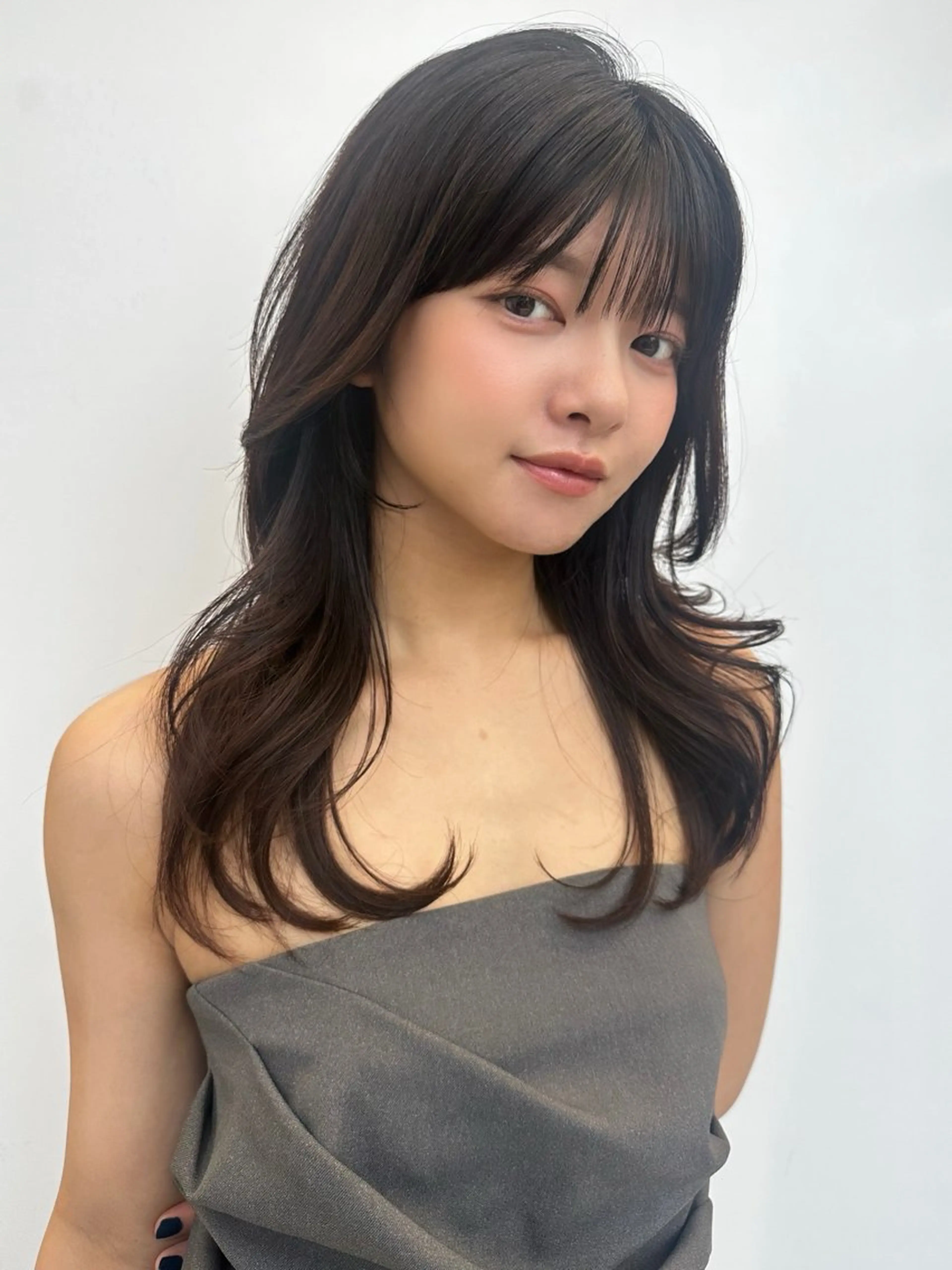 セミロング 顔まわりカット/艶髪 カラー✨けいとのヘアスタイル