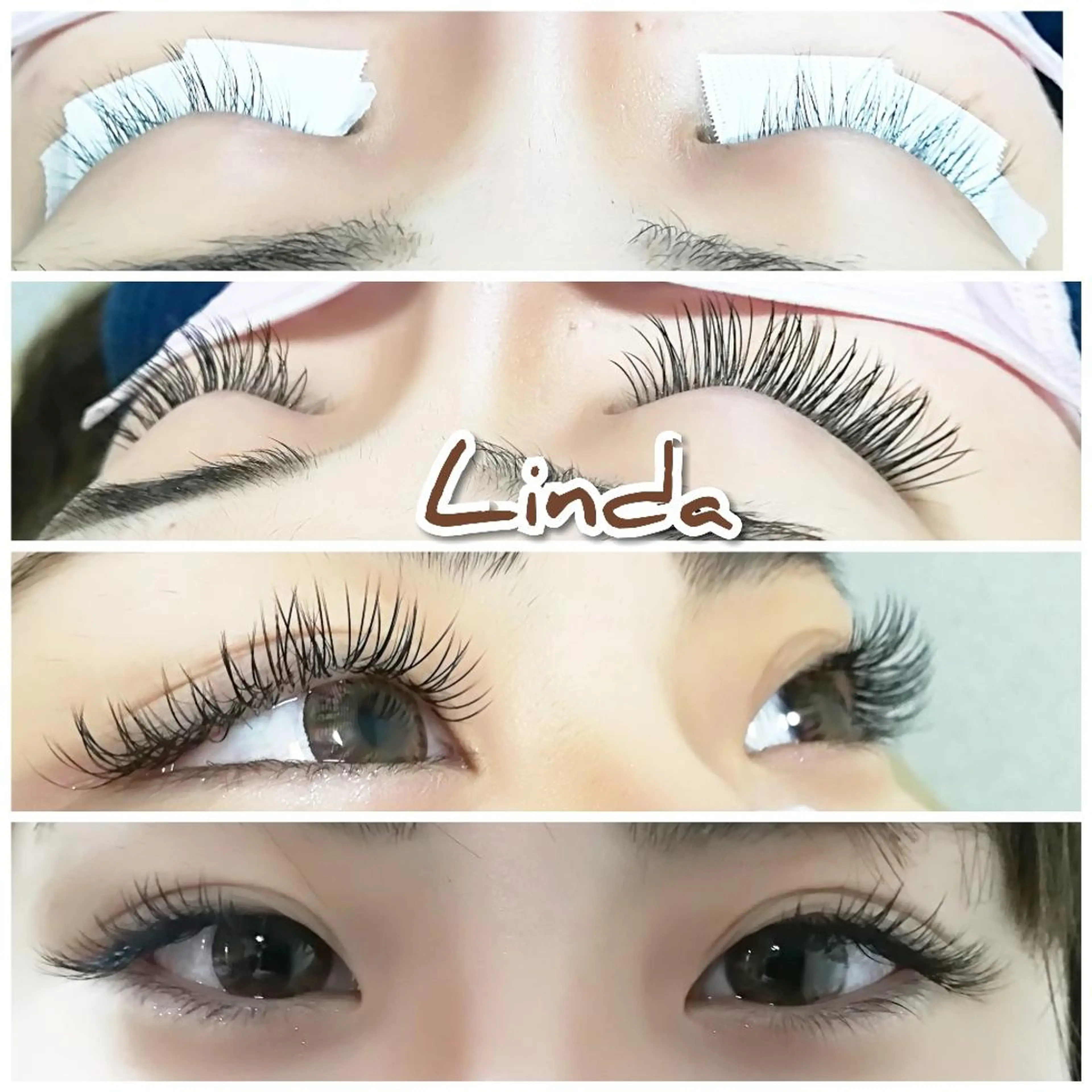 マツエク・マツパ フラットラッシュ linda lashesのマツエク・マツパデザイン