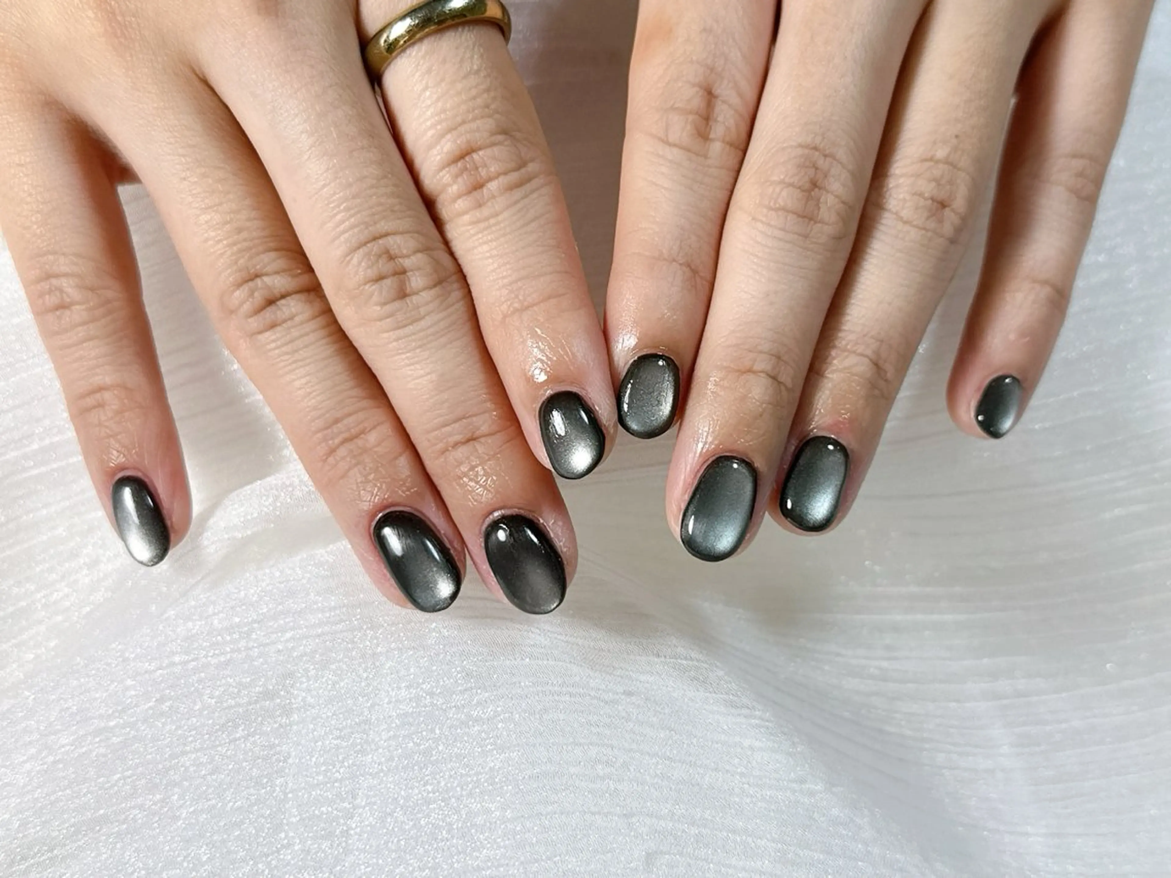 ネイル オーロラネイル ブルー フットネイル フレンチネイル ジェルネイル kiki nail たまプラーザのネイルデザイン