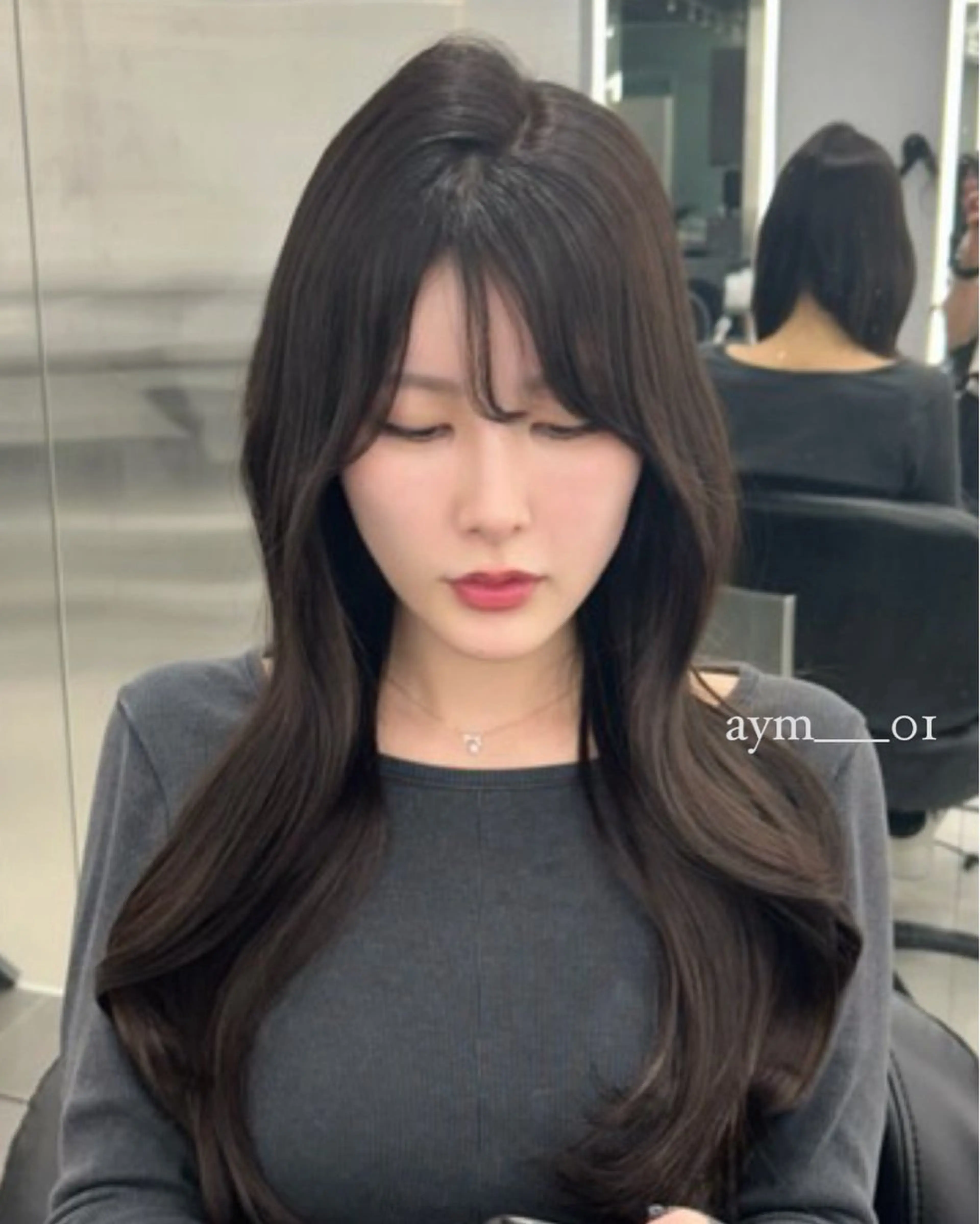 ロング カット ヘアカラー トリートメント 銀座/韓国ヘア🤍 レイヤーAYUMIのヘアスタイル