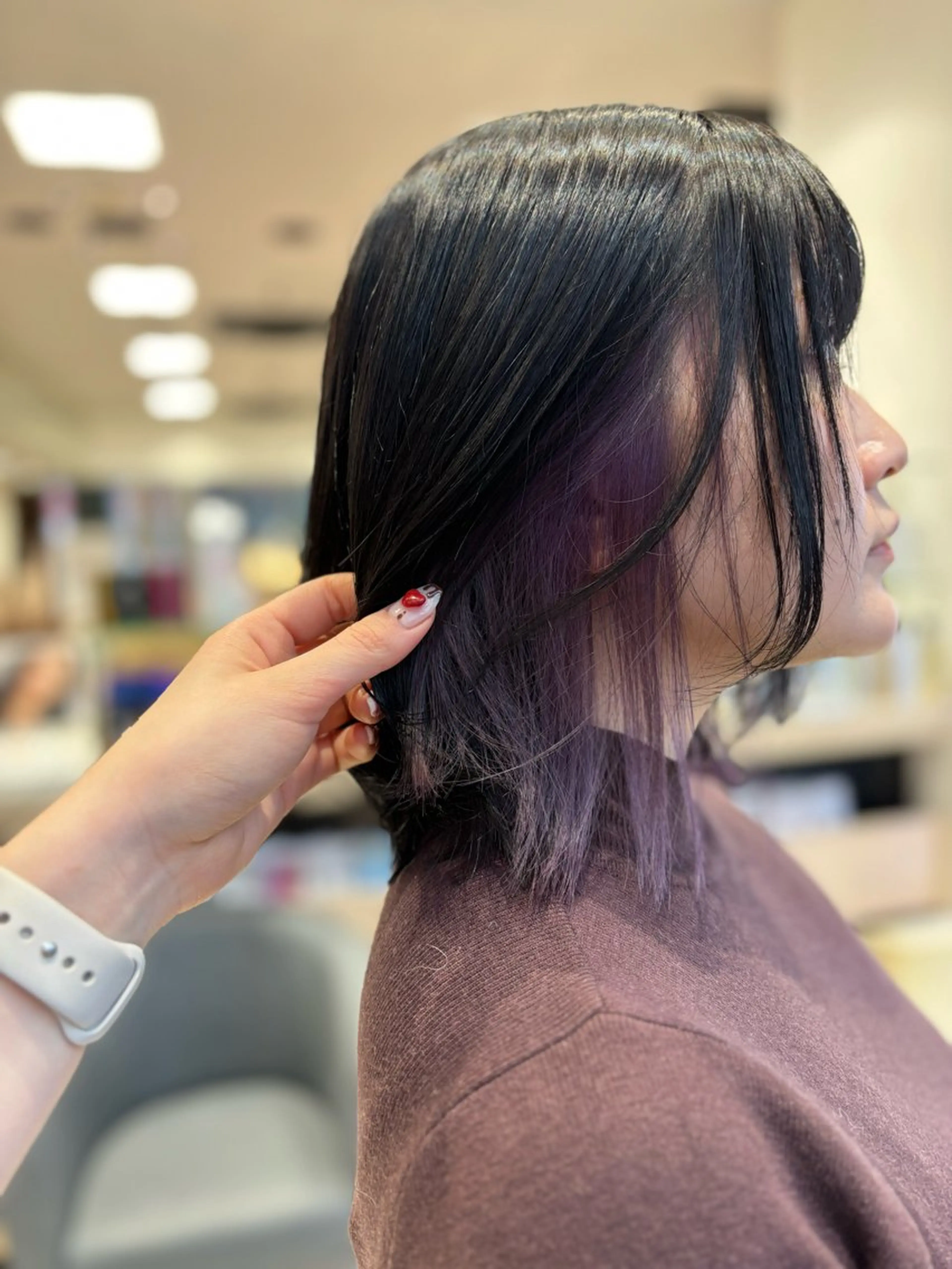 ミディアム ヘアカラー 🩰 艶髪美髪 shiori🫧のヘアスタイル