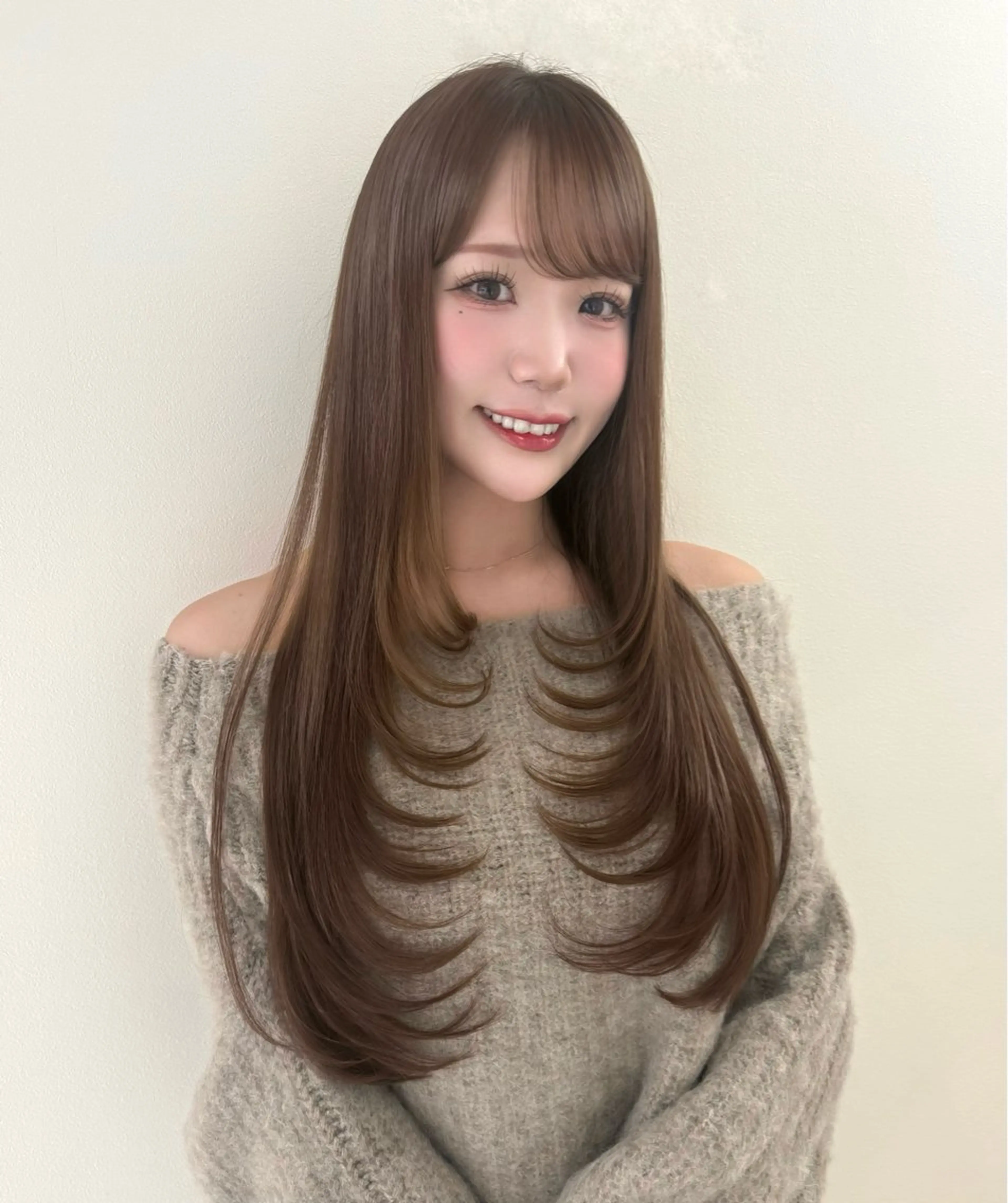 ロング 韓国風ヘア レイヤーカット ロング 小顔カット レイヤーカット🫧 🎀Tomoka🎀のヘアスタイル