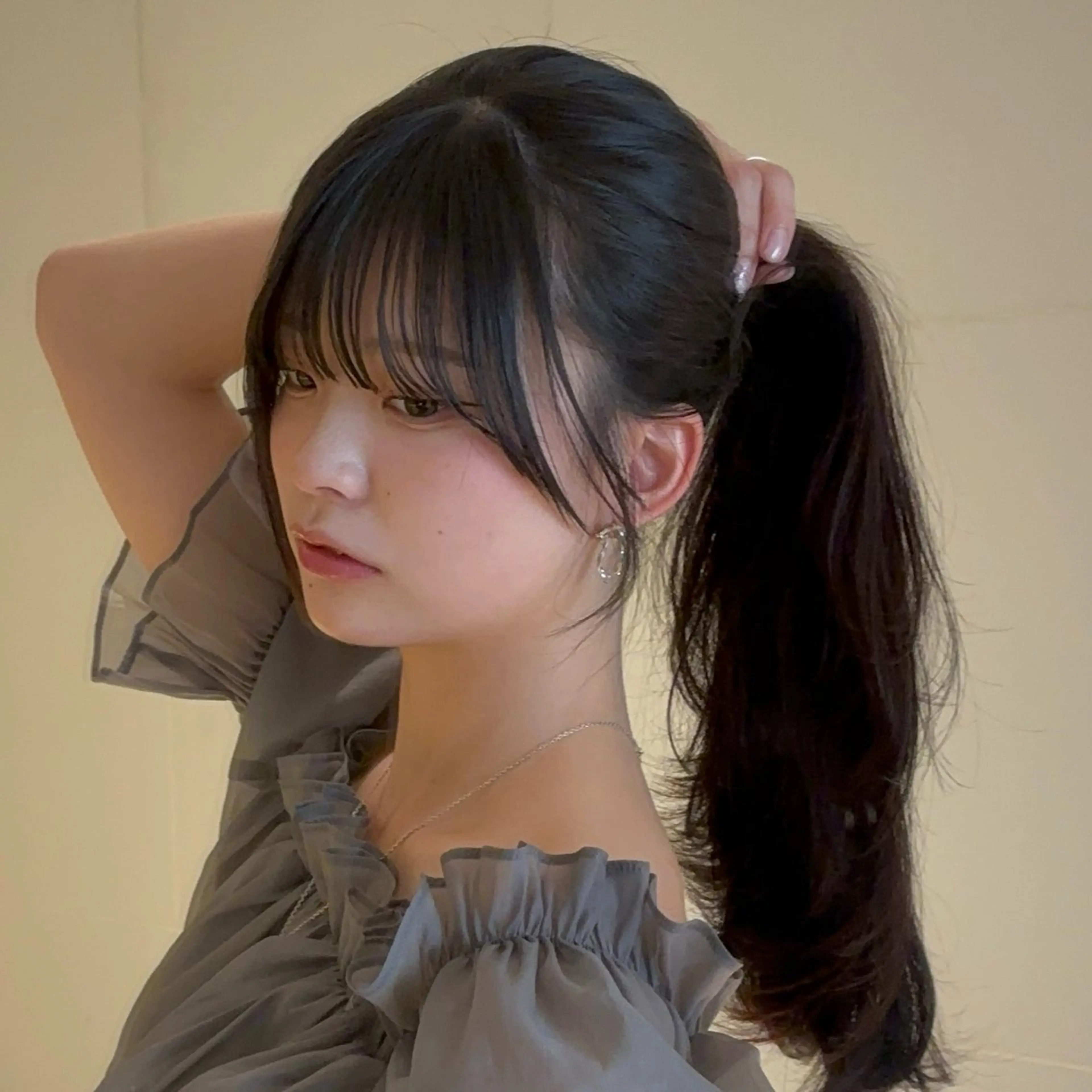 ロング 顔周りカット 似合わせカット カット Ayano🎀似 合わせ×透明感🎀のヘアスタイル