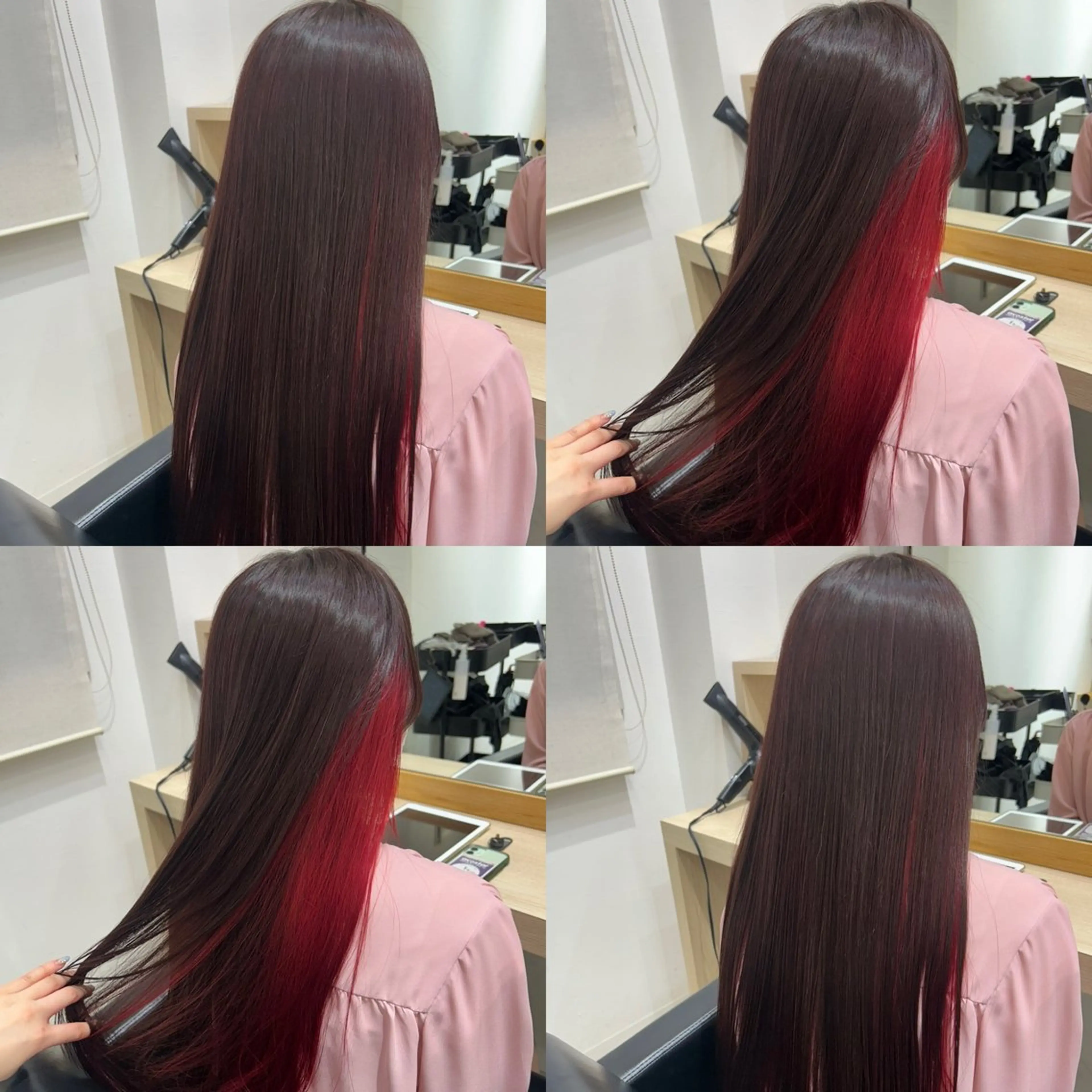 ロング カラー レッドカラー 🤍透明感/韓国風 🤍サクラギヒトミのヘアスタイル
