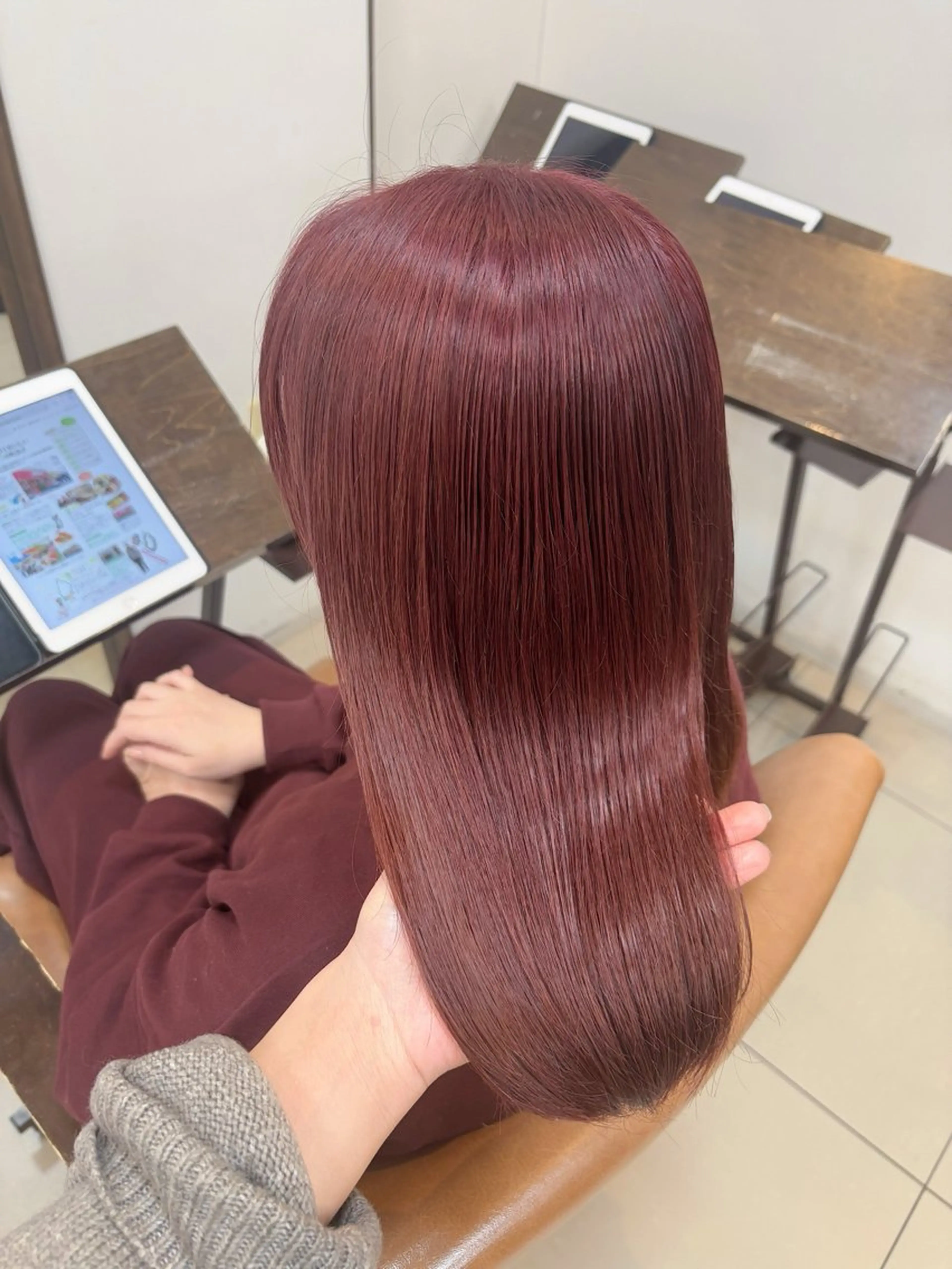 ミディアム カラー ブリーチ レッドカラー 髪質改善 カット ヘアカラー 頭皮×髪質改善 透明感カラー💎中村のヘアスタイル